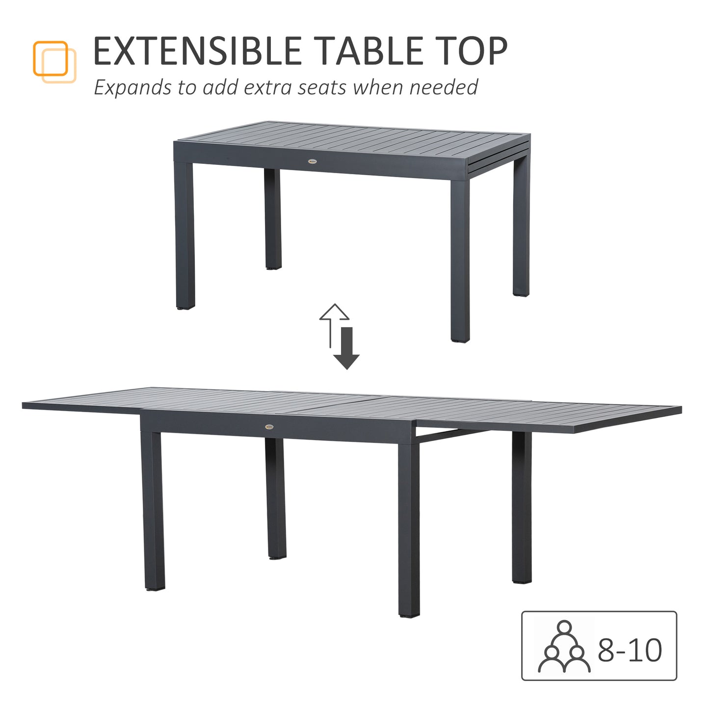 Extendable Garden Table 135-270cm x 90cm x 75cm