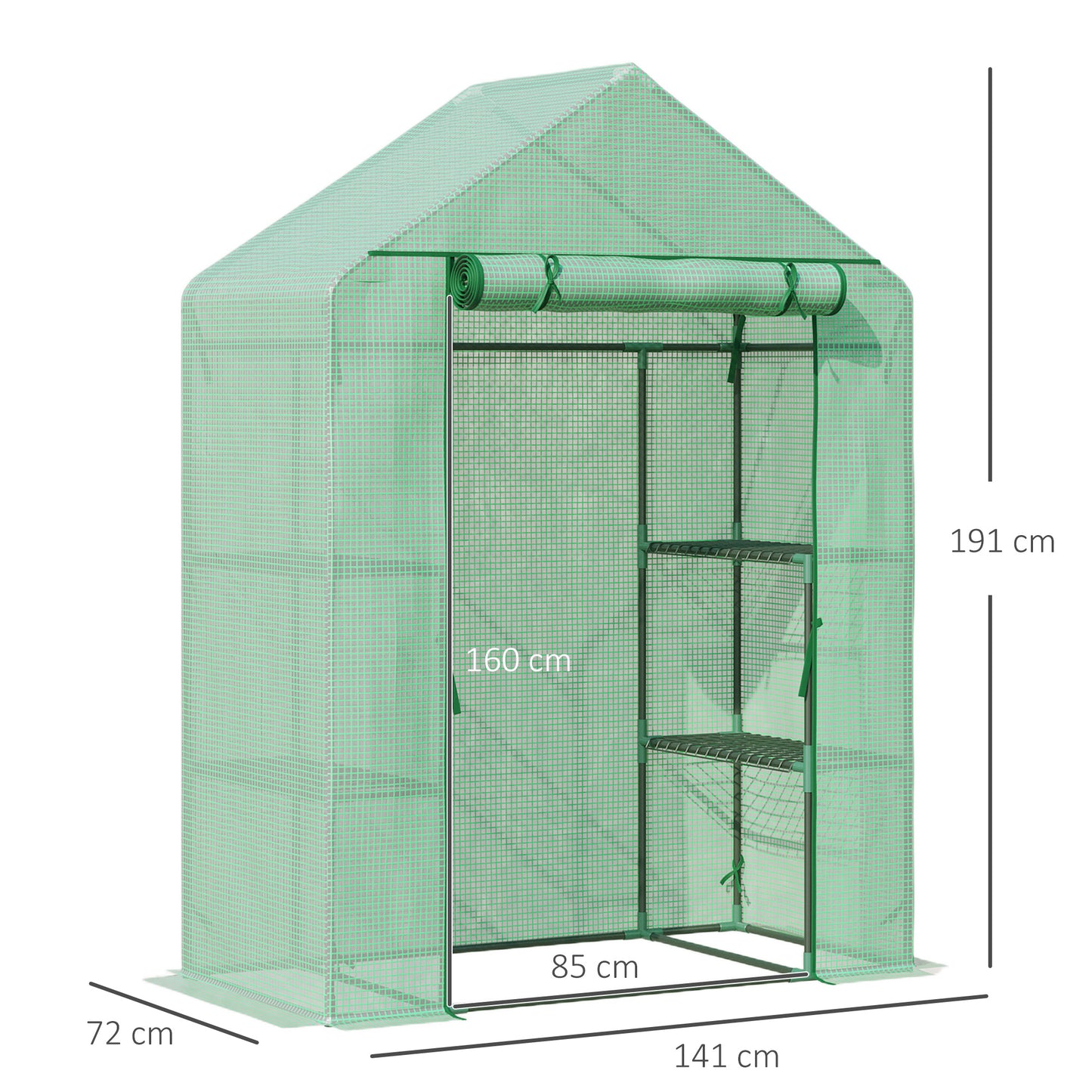 Walk In Greenhouse with Shelves