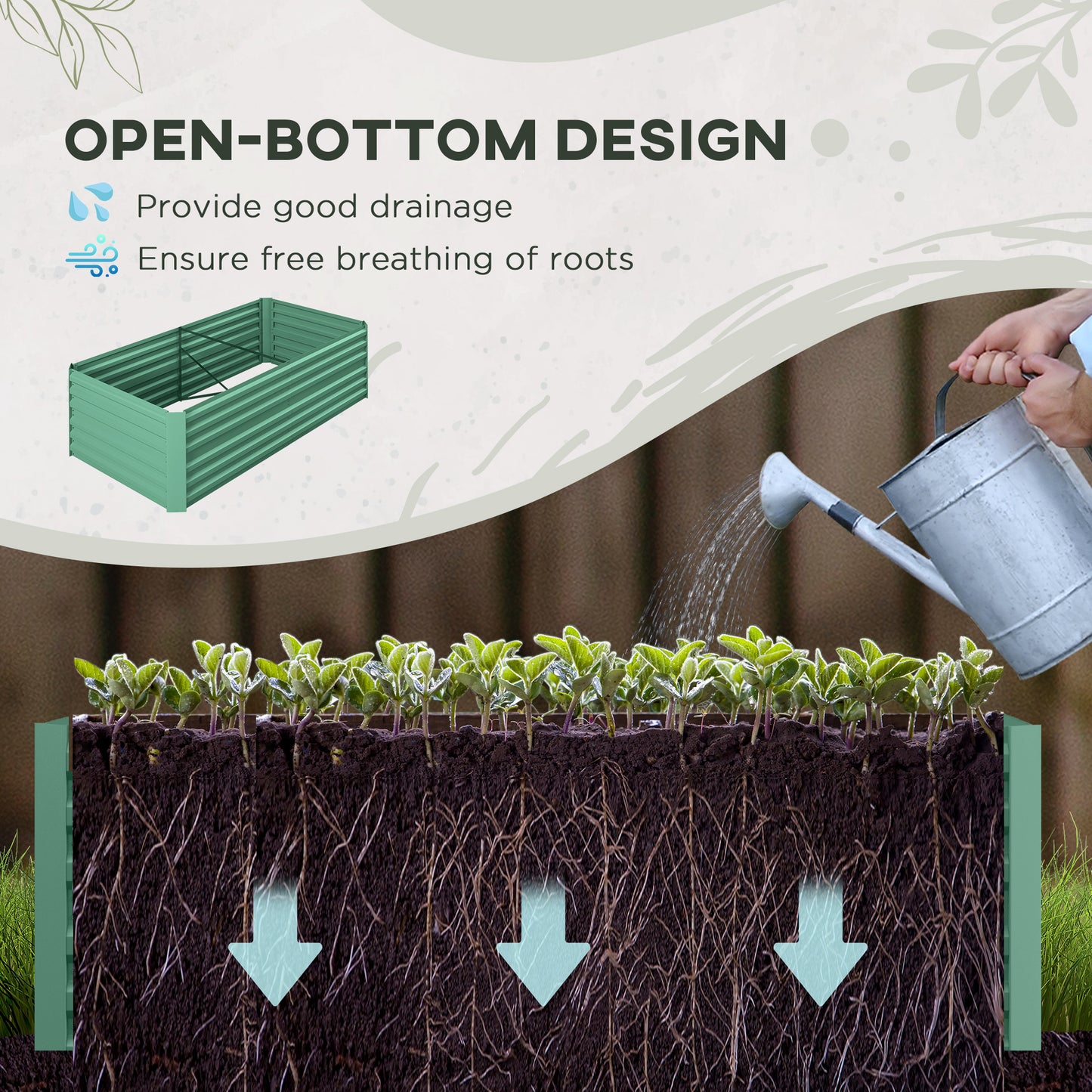 Raised Beds for Garden, Galvanised Steel Outdoor Planters (2)