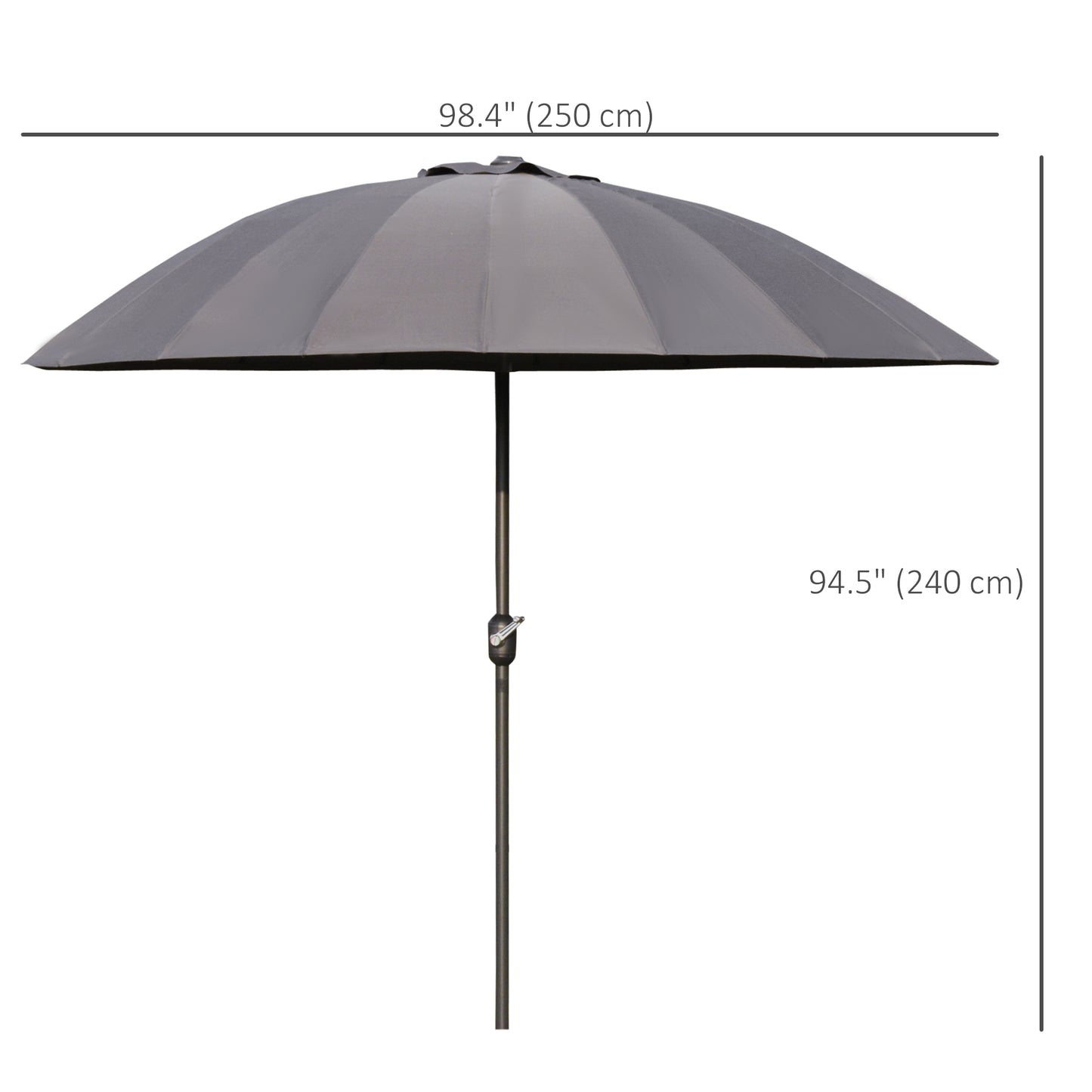 2.5m Shanghai Garden Parasol Umbrella with Crank & Tilt (1)