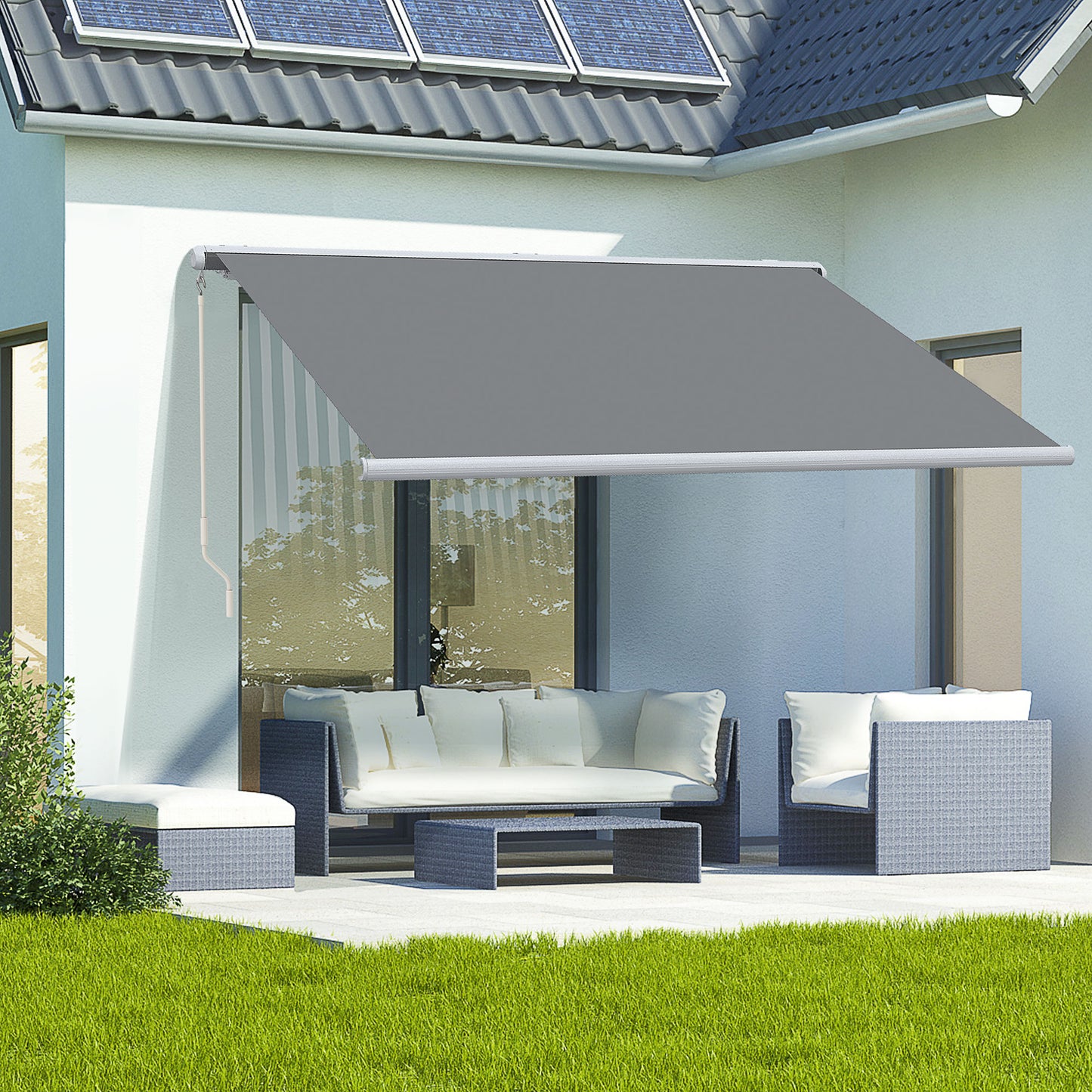 4x3m Full Cassette Electric/Manual Retractable Awning with LED Light