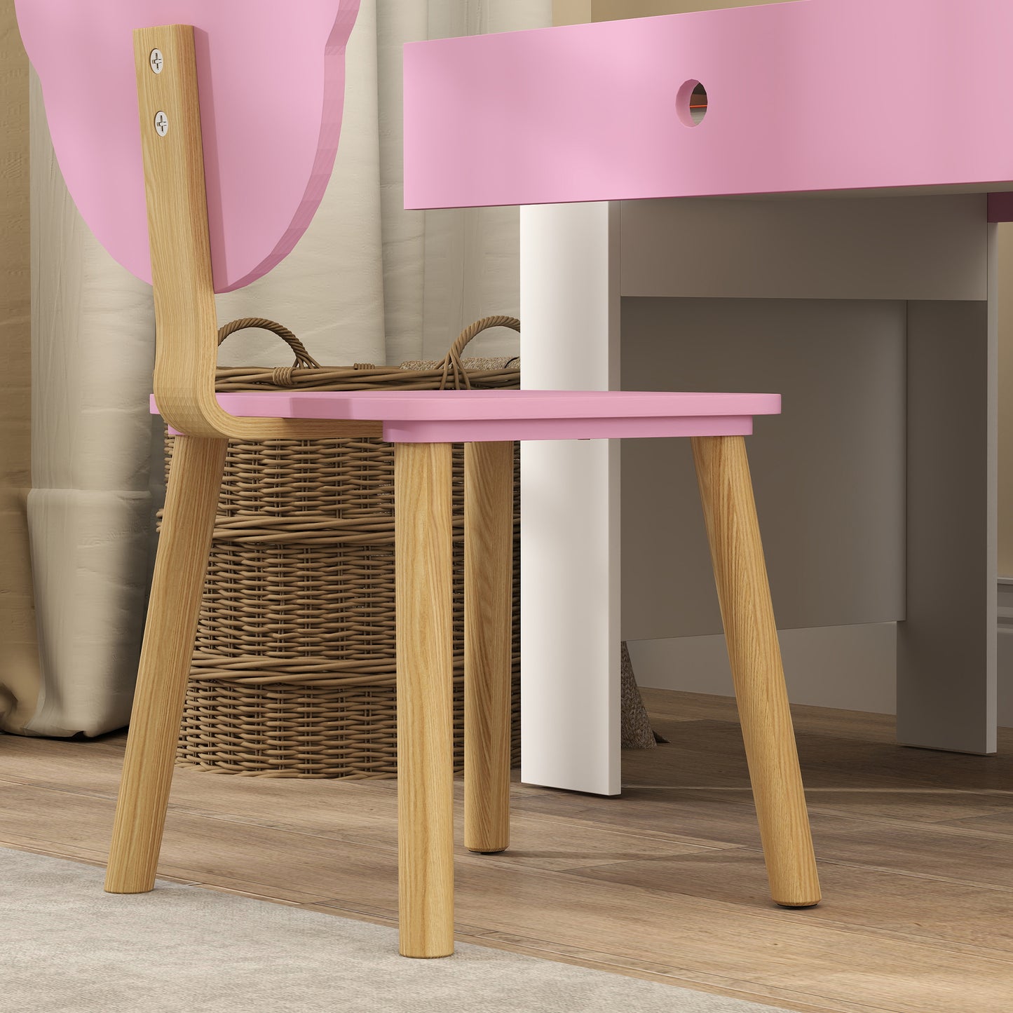 Kids Desk and Chair Set with Drawer for Drawing, Reading