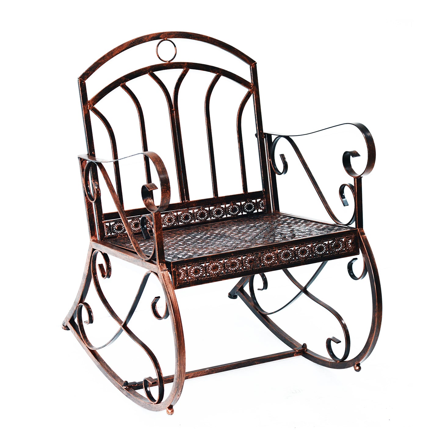 Metal Single Chair 1 Seater Garden Outdoor Rocking Chair Vintage