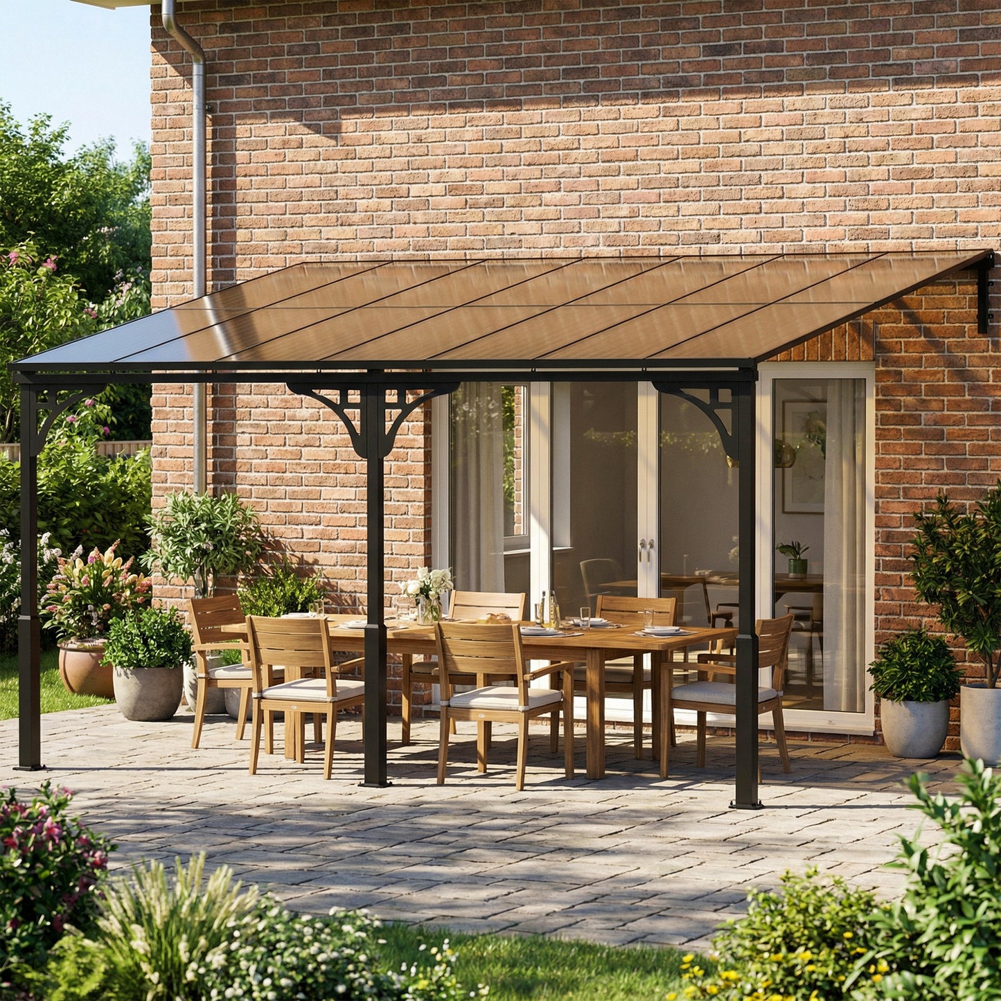 4 x 3 m Metal Lean-to Pergola