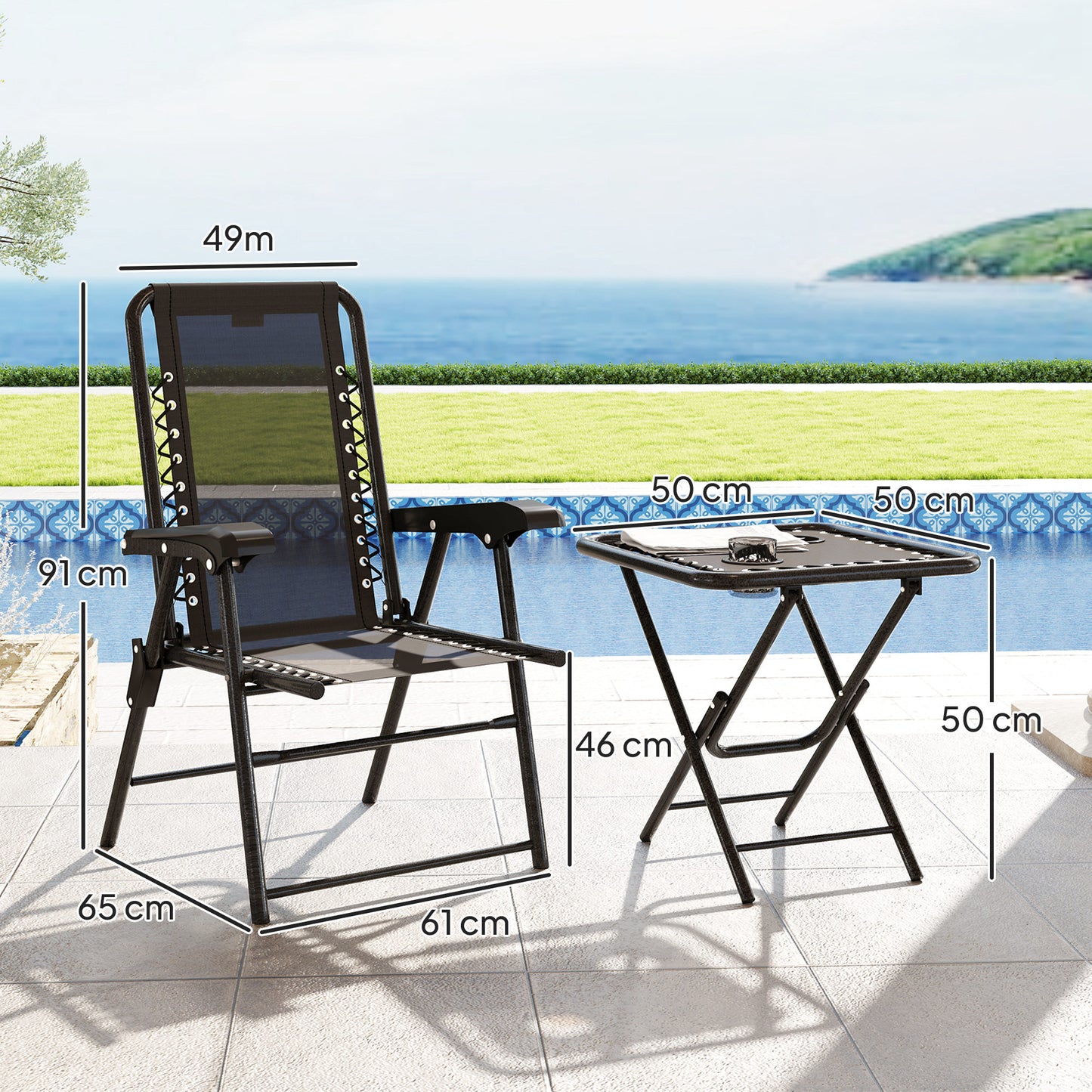 Three-Piece Garden Table and Chair Set