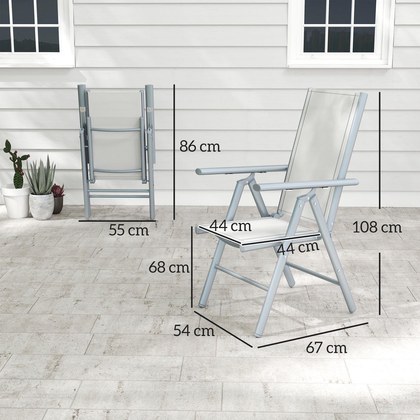 Set of Two Aluminium Folding Chairs