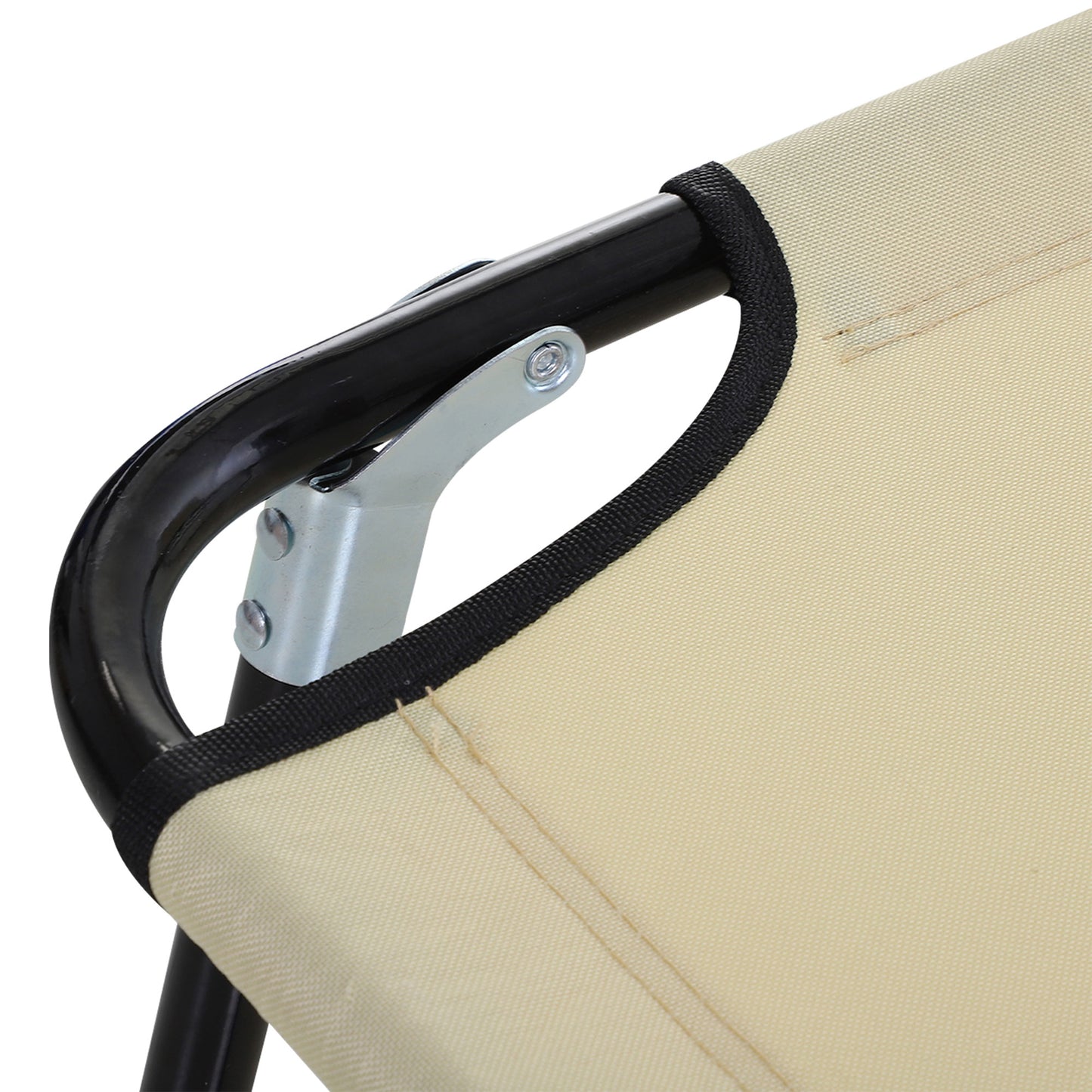 2 Piece Foldable Sun Loungers with 5-Position Adjustable Backrest