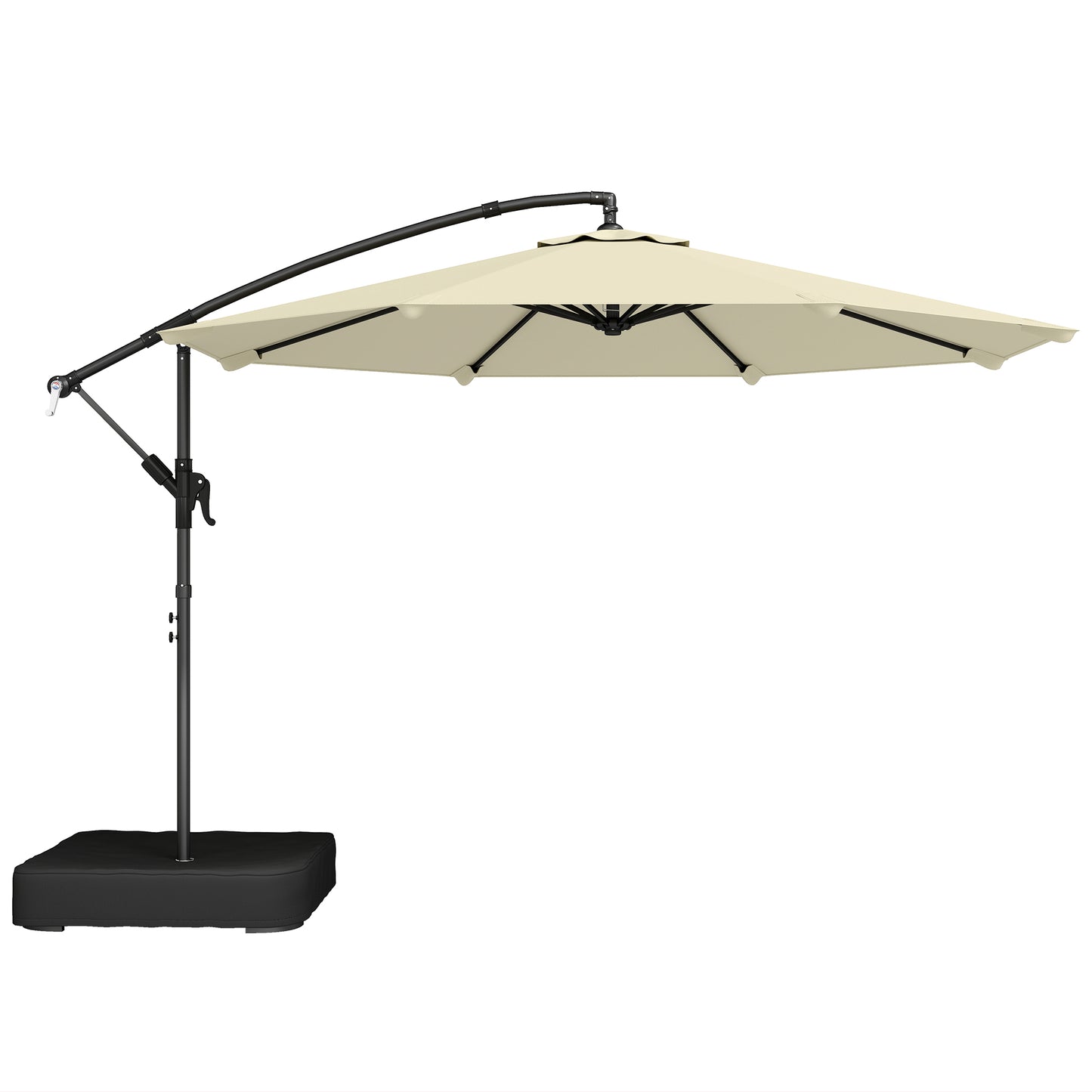 3 m Garden Cantilever Parasol with Cross Base, Sandbag