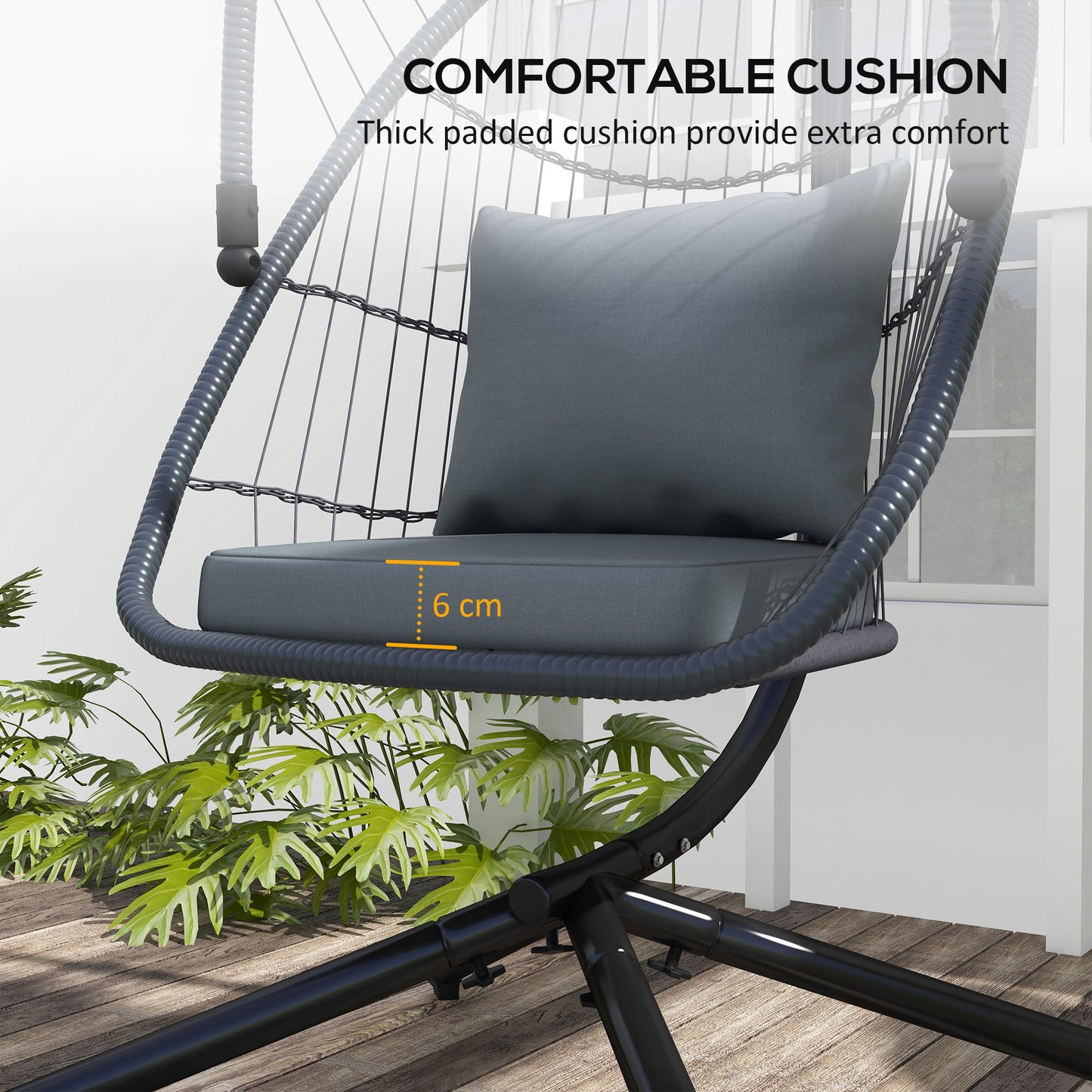 Single Egg Chair, with Steel Frame Stand