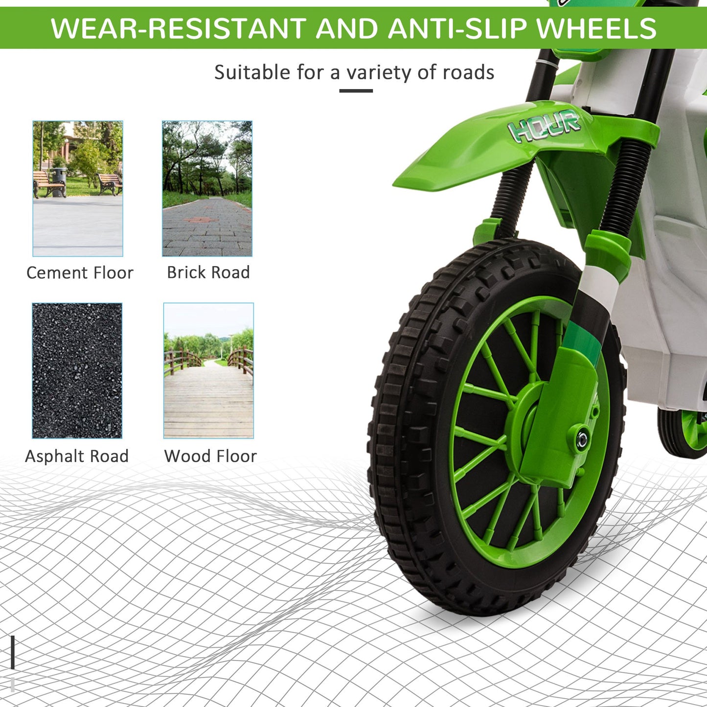 12V Kids Electric Motorcycle Ride-On, with Training Wheels