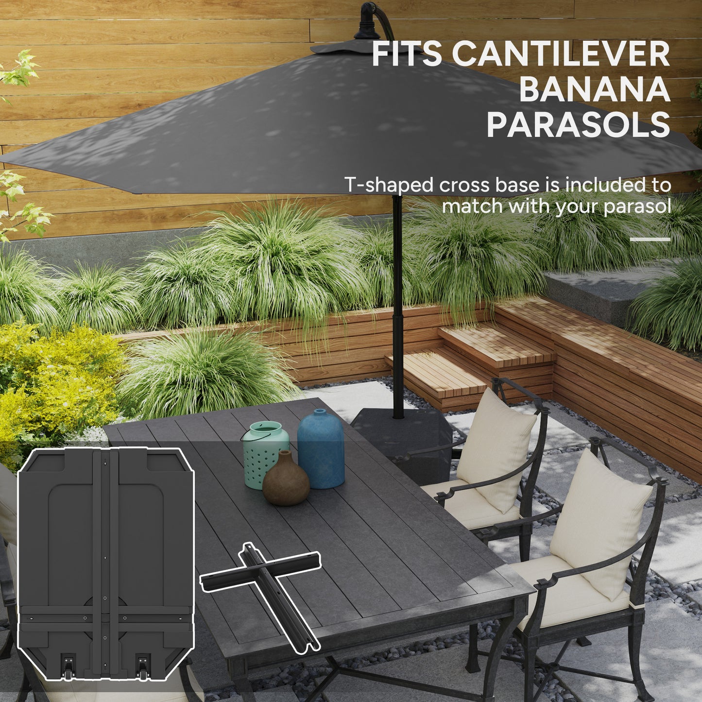 Parasol Base Plastic Umbrella Stand for Cantilever Parasol