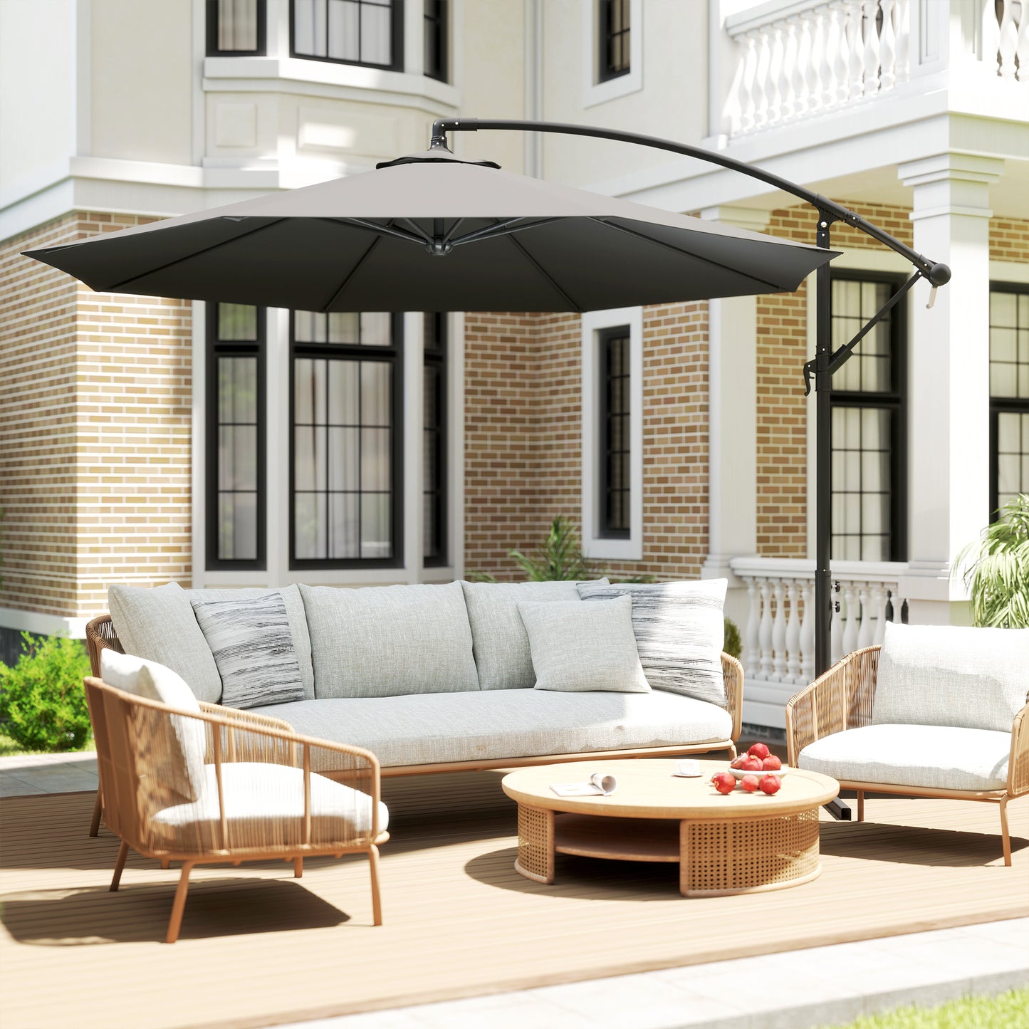 3m Overhanging Cantilever Parasol, with Cross Base (5)