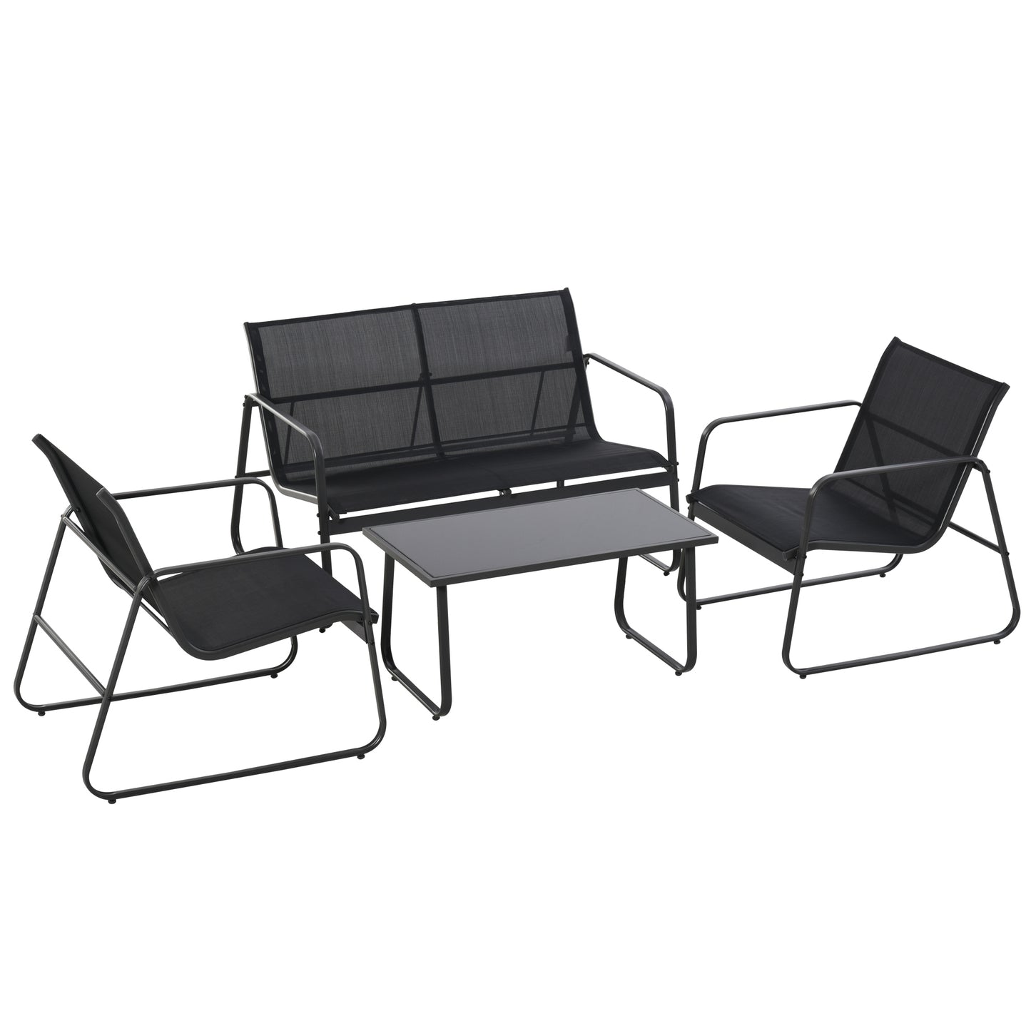 Four-Piece Minimalistic Garden Sofa Set