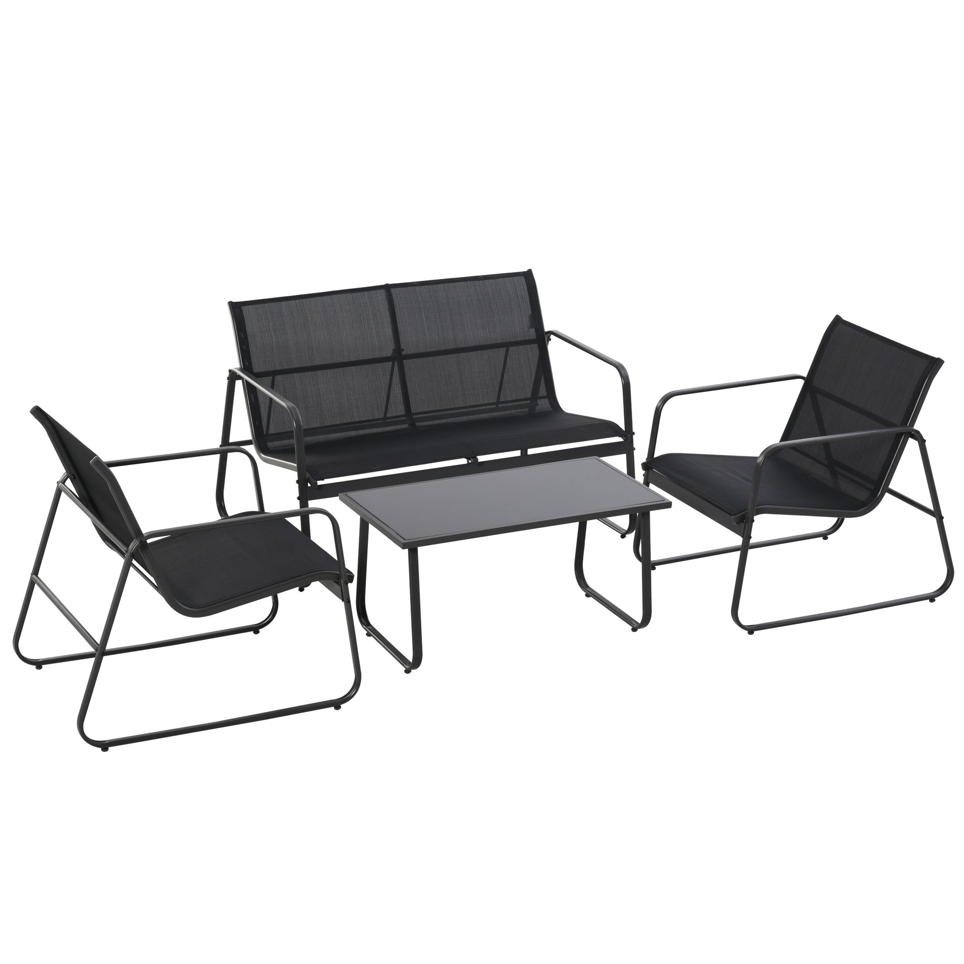 Four-Piece Minimalistic Garden Sofa Set