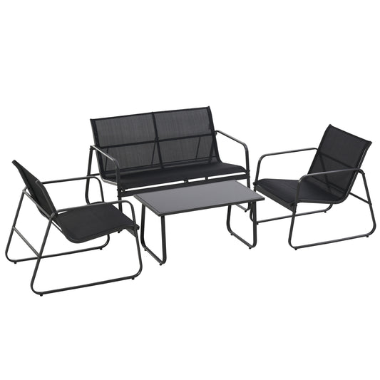 Four-Piece Minimalistic Garden Sofa Set