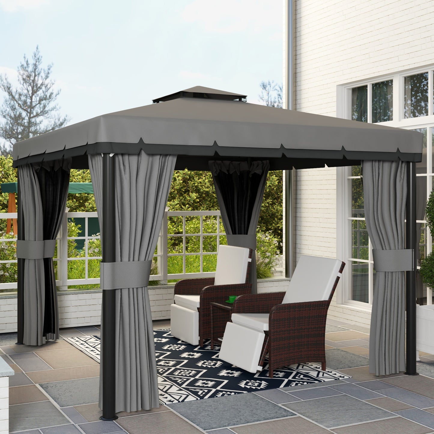 3 x 3(m) Patio Gazebo Canopy Garden Pavilion Tent Shelter Marquee (1)