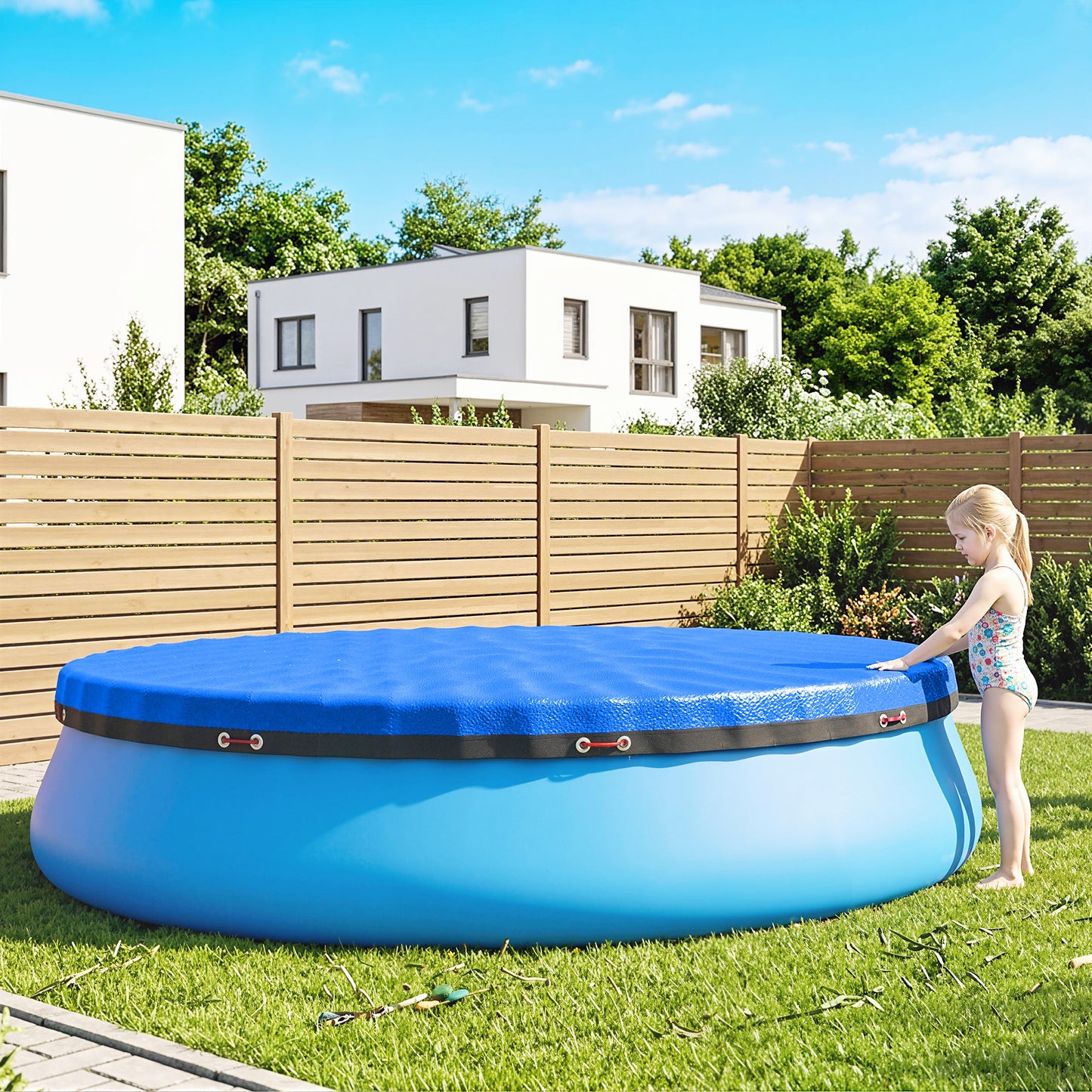 Round Pool Cover, 10 ft Waterproof Swimming Pool Cover