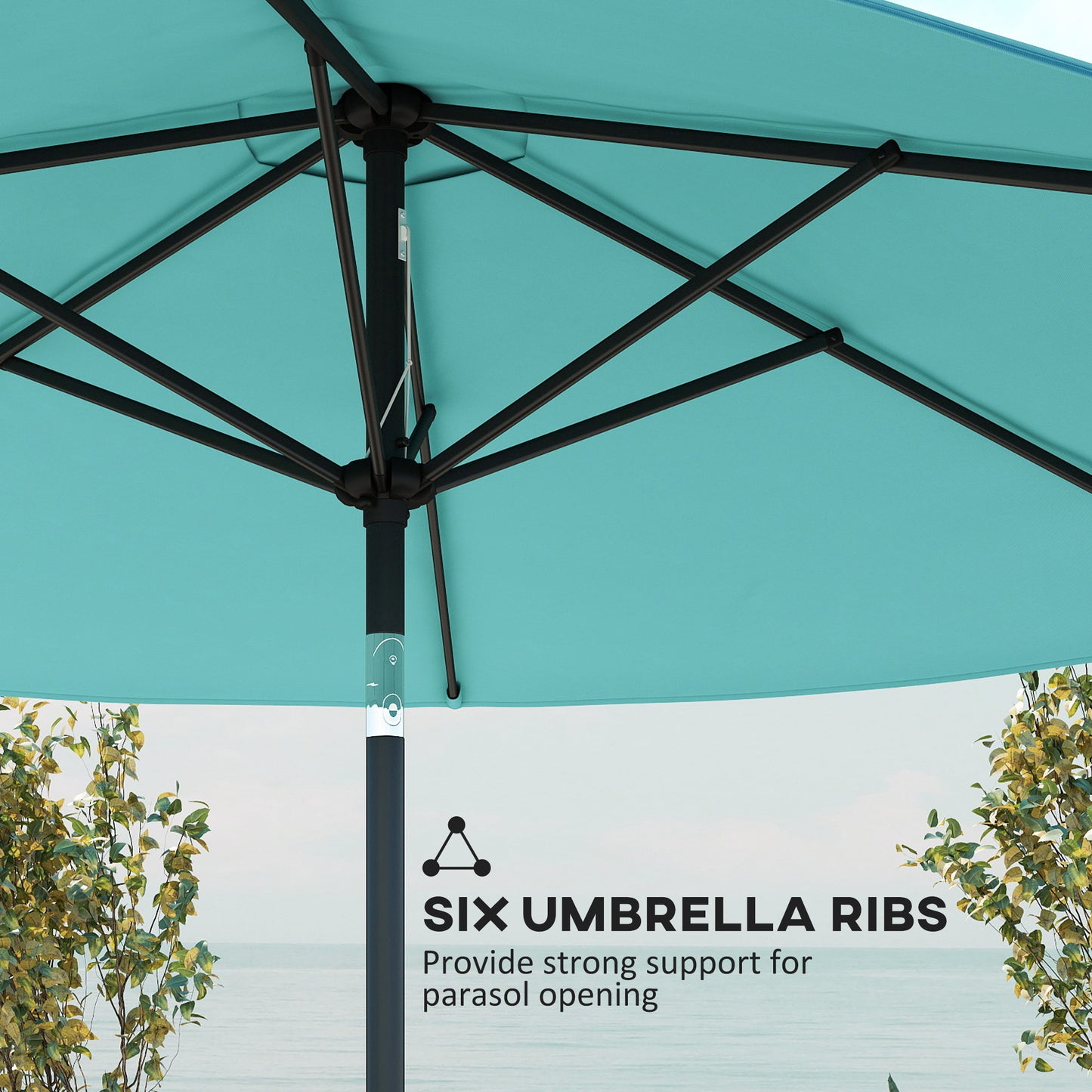 2.6 m Garden Parasol Umbrella with Aluminium Pole