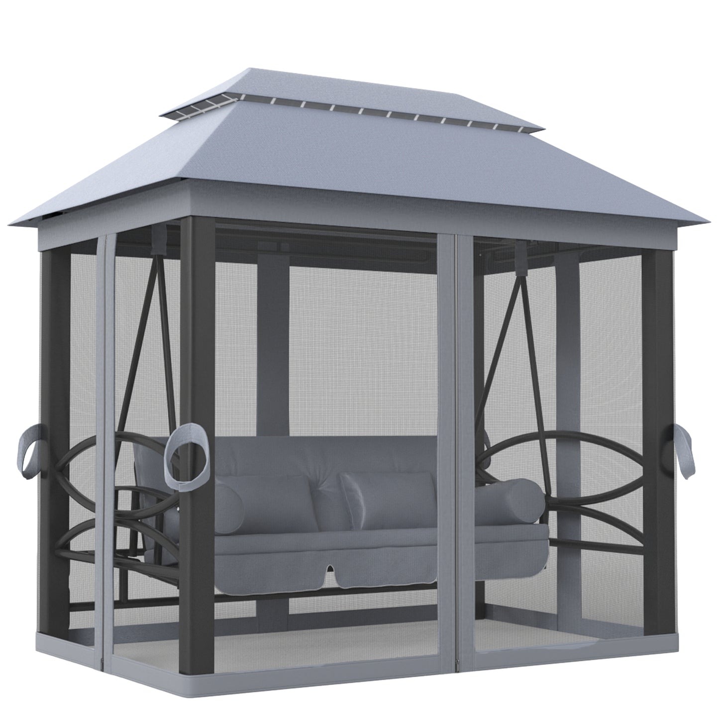 3 Seater Swing Chair Hammock Gazebo Lounger Cushioned Seat Waterproof