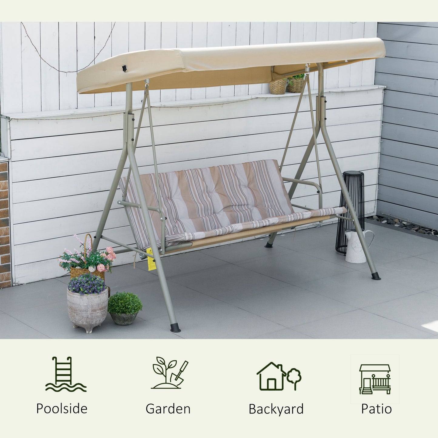 Three-Seater Garden Swing Seat