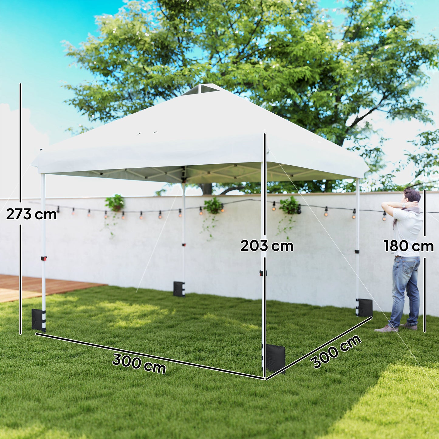 3 x 3 m Pop Up Gazebo with Wheels