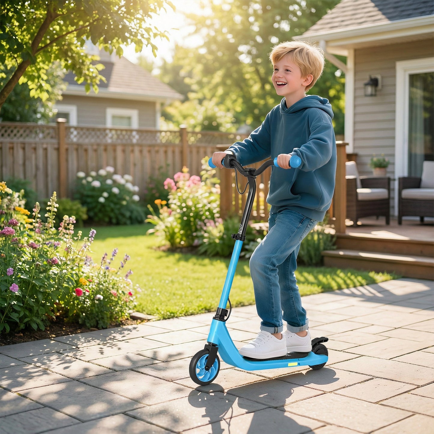 Electric Scooter for Kids 6+, Foldable E Scooter, Up to 8 KM/H