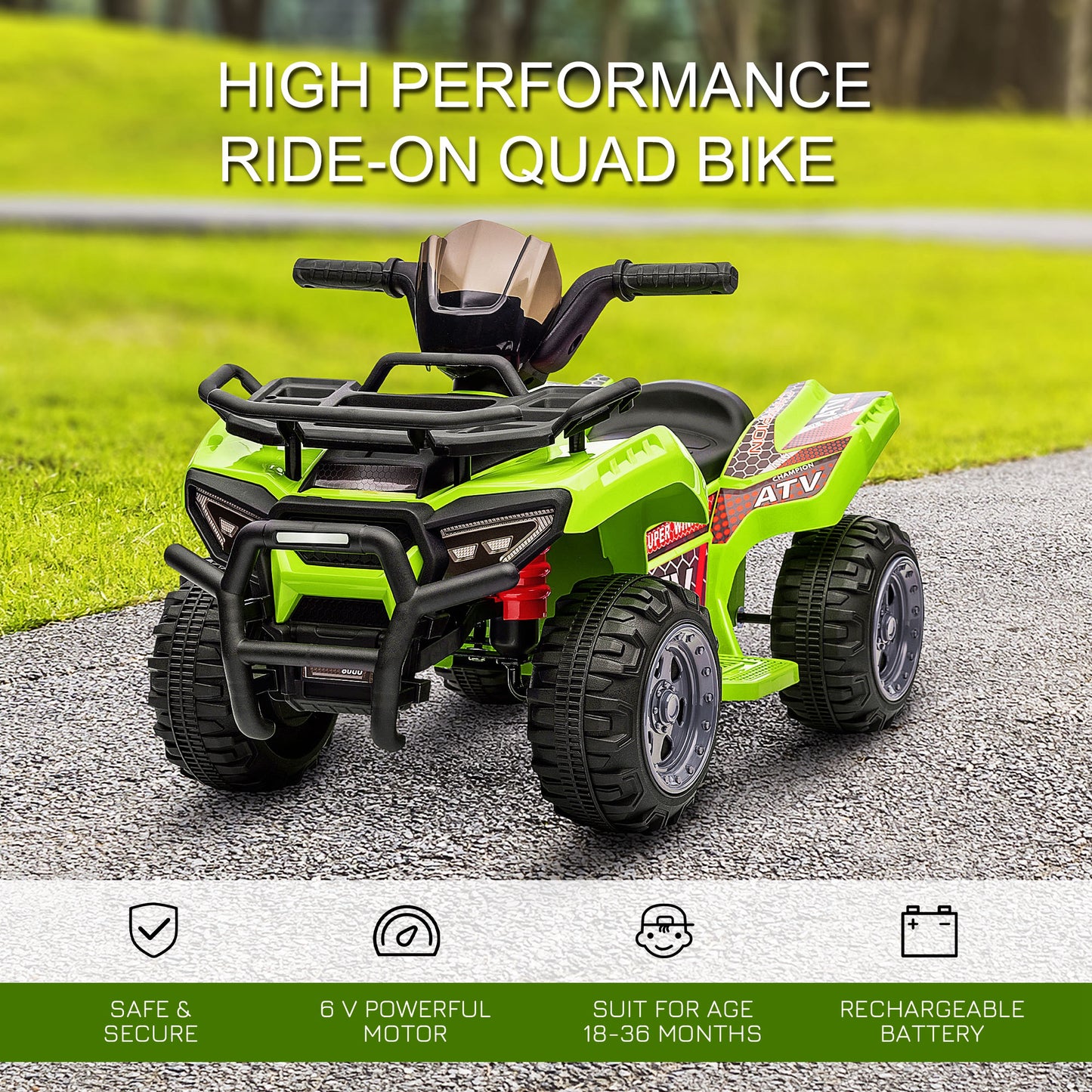6V Kids Electric Ride on Car Toddlers Quad Bike All Terrain Vehicle