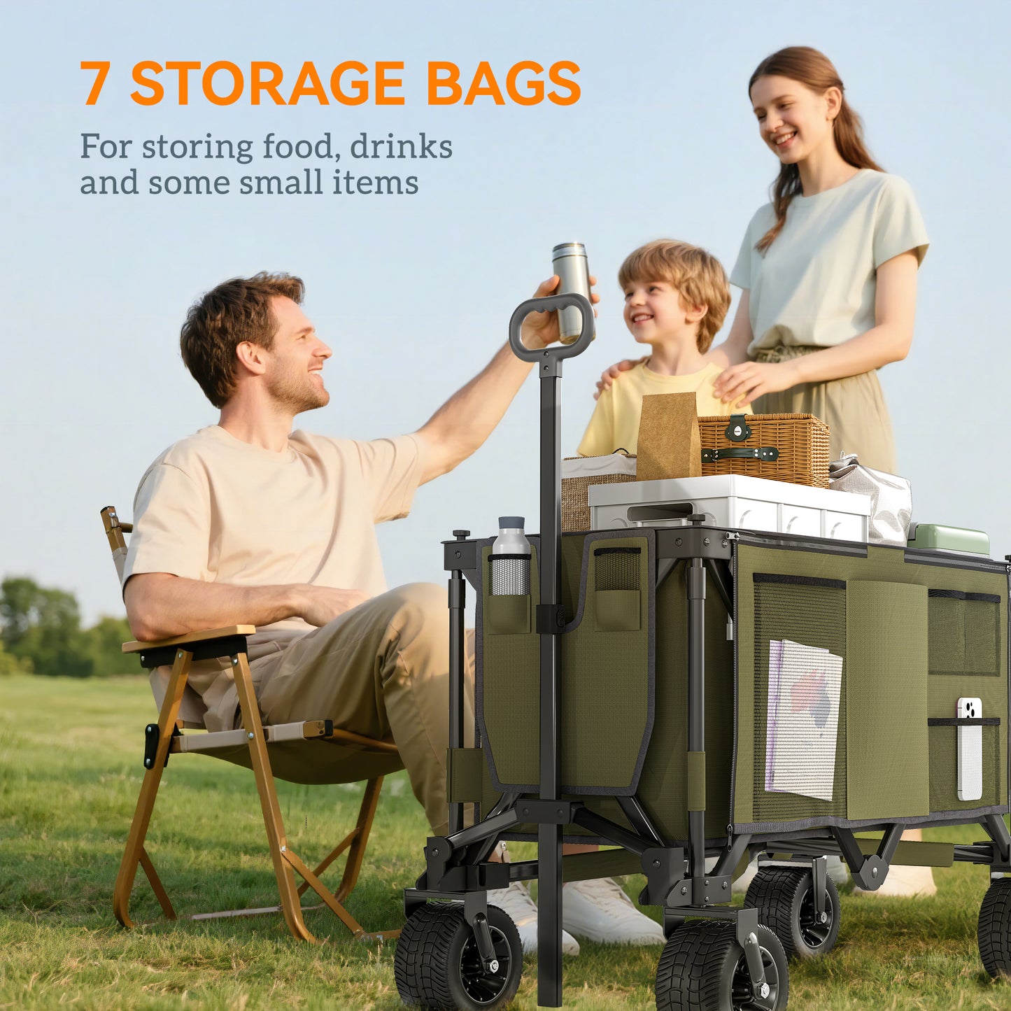 Folding Garden Trolley, Cargo Traile on Wheels