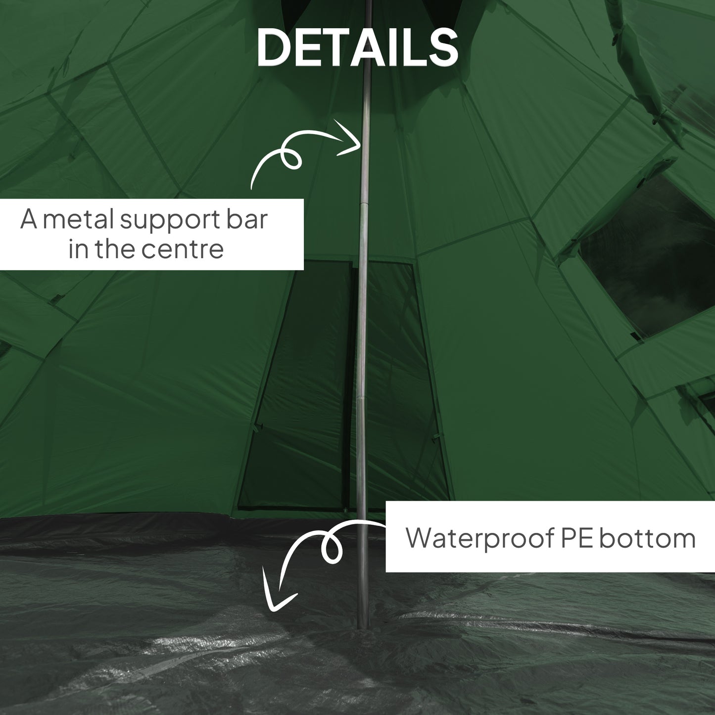 6 Men Tipi Tent with Carry Bag