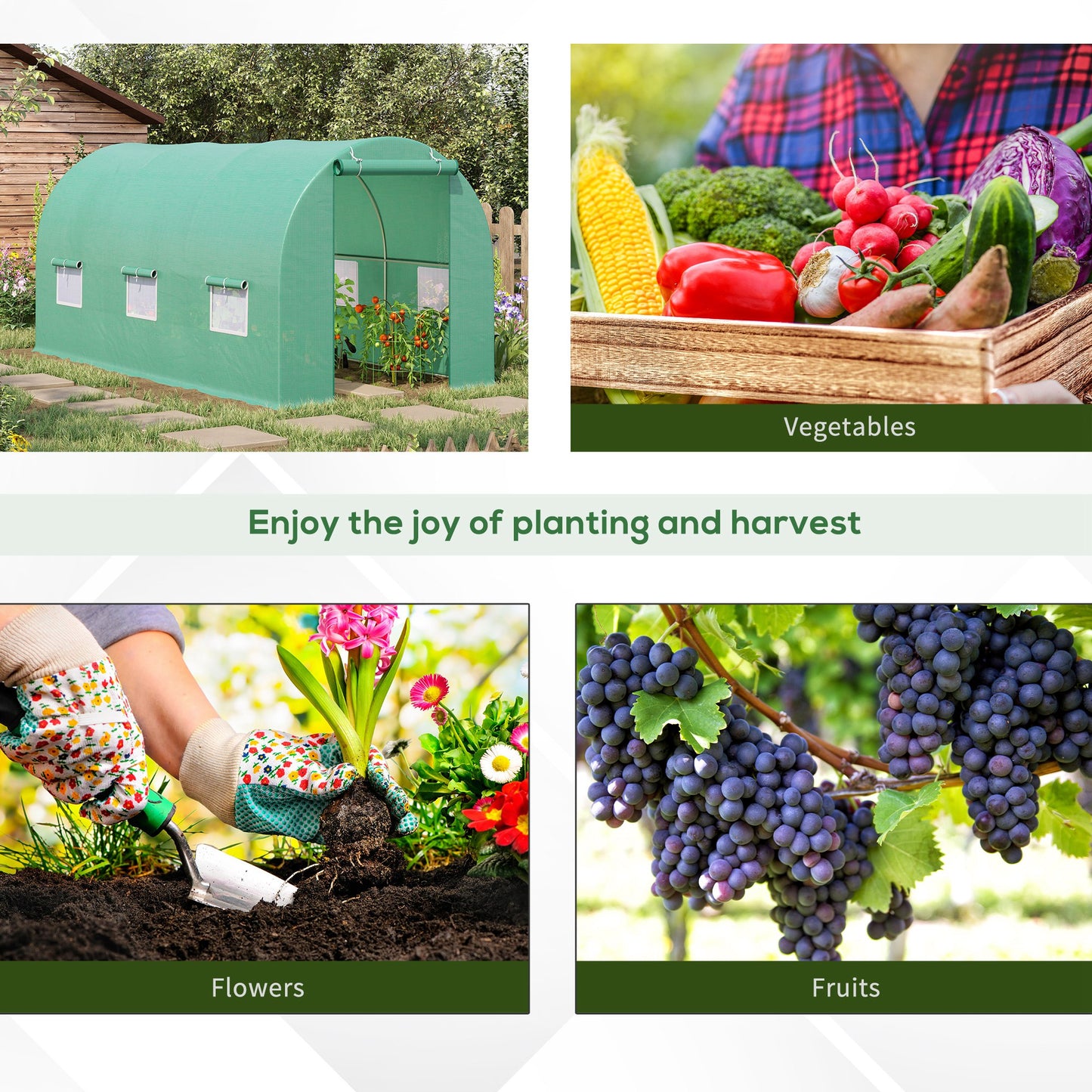 4.5m x 2m x 2m Walk-in Tunnel Greenhouse Garden Plant Growing House