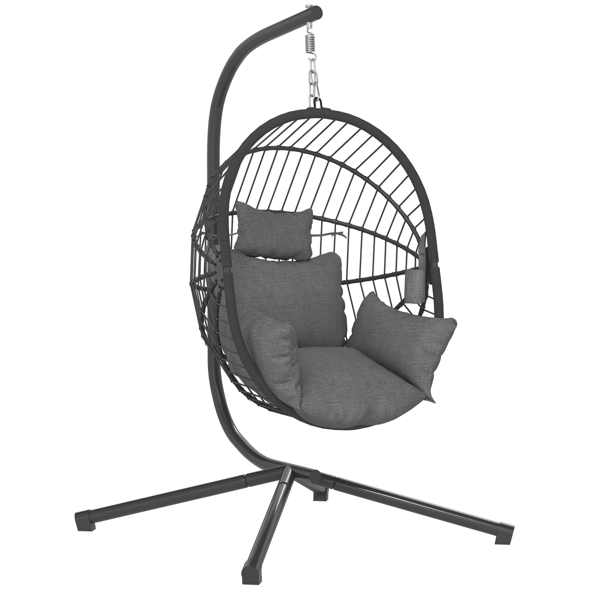 Metal Stand Hanging Egg Chair, with Full Body Padded Seat
