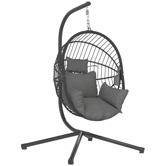 Metal Stand Hanging Egg Chair, with Full Body Padded Seat