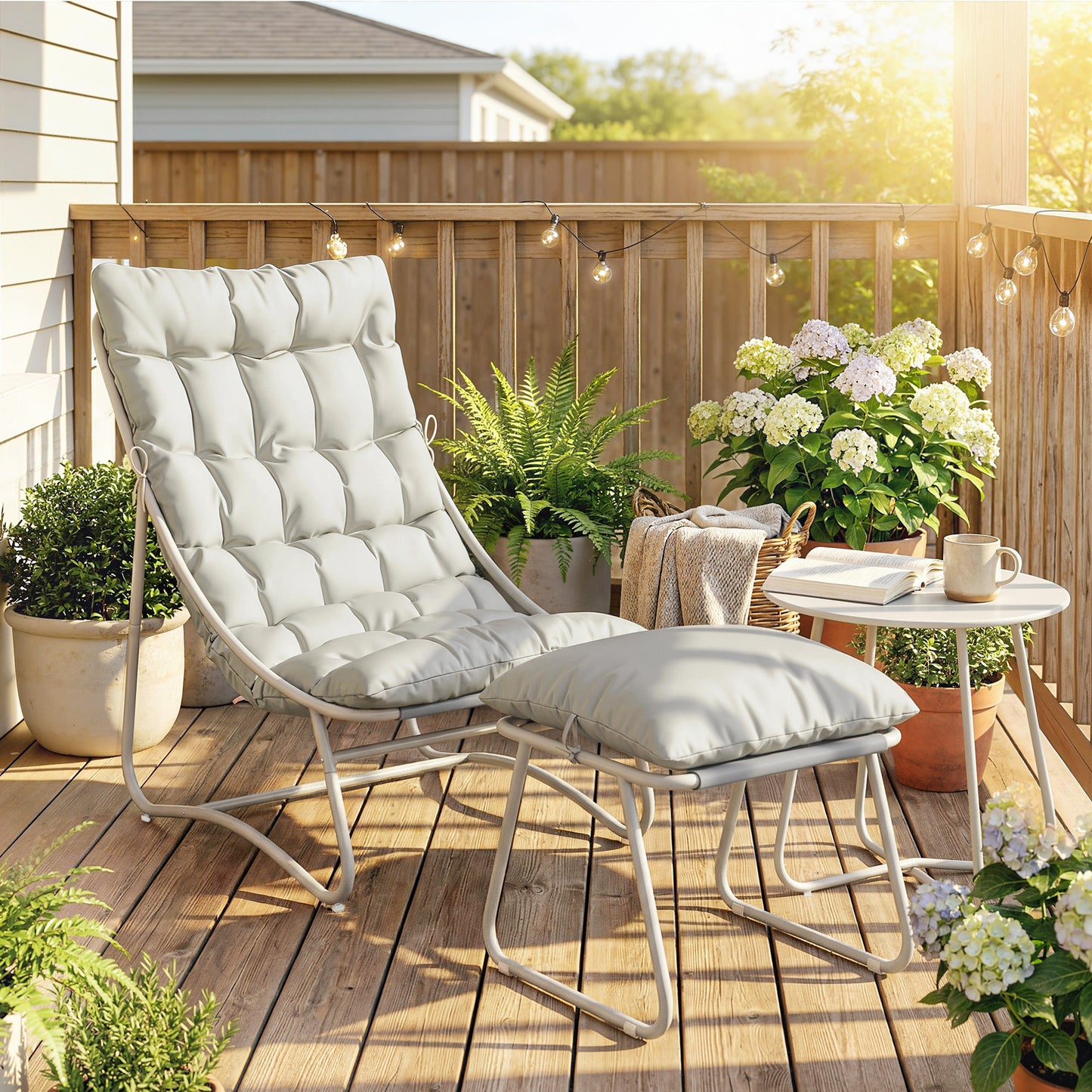 Bistro Set for Garden, 3 Piece Outdoor Table and Chair