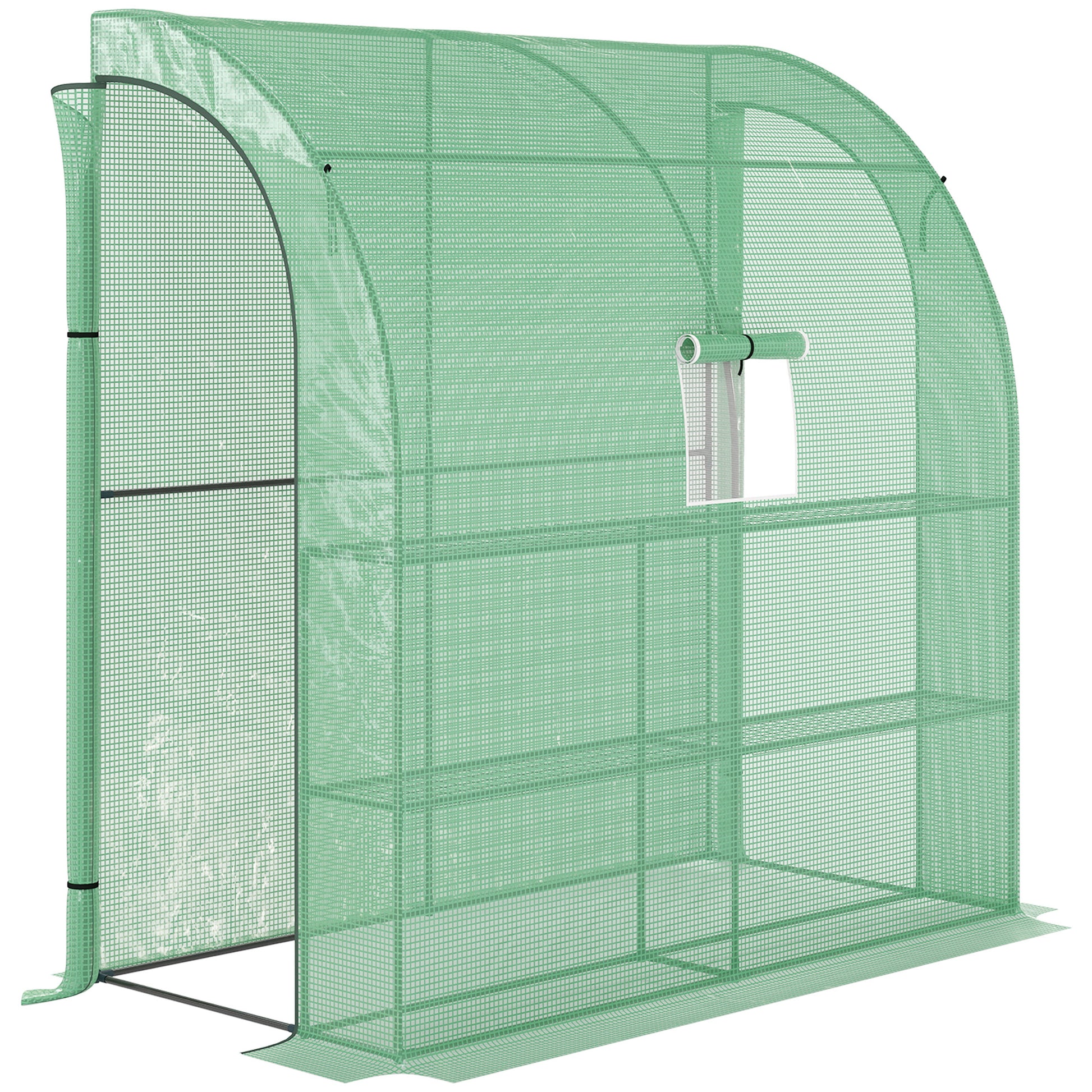 Small Lean to Greenhouse 3-Tier with Shelves Outdoor