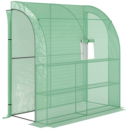 Small Lean to Greenhouse 3-Tier with Shelves Outdoor