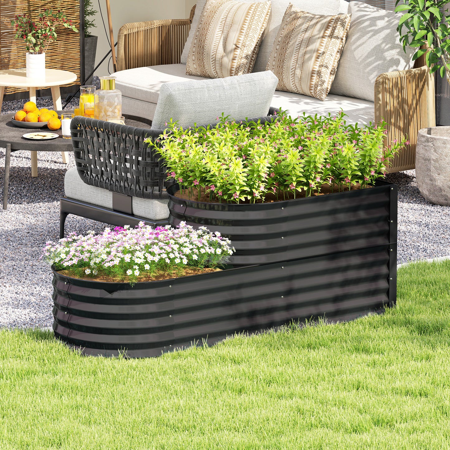 Two-Tier Galvanised Steel Garden Planter (1)
