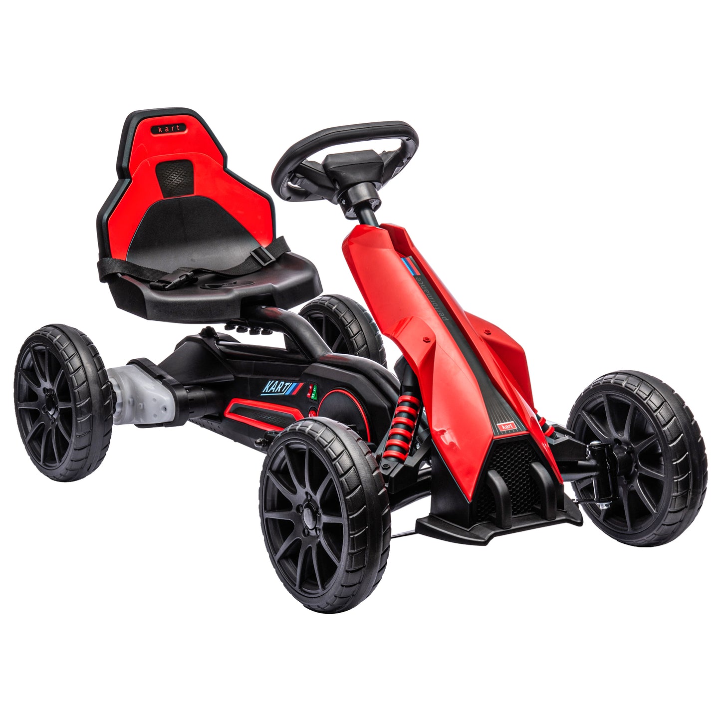 12V Electric Go-Kart for Kids, Ride-On Racing Go-Kart