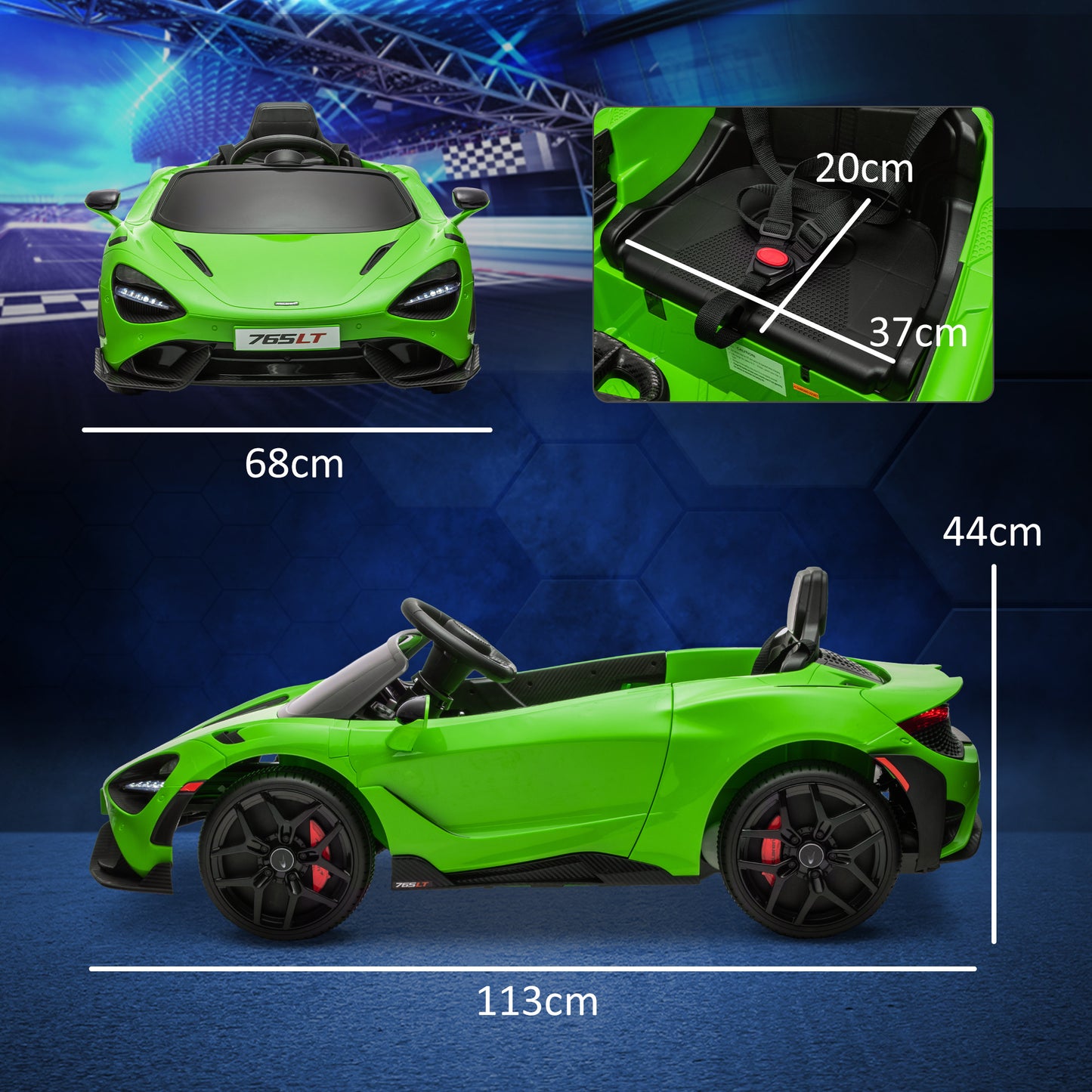 McLaren 765LT Licensed 12V Kids Electric Ride on Car
