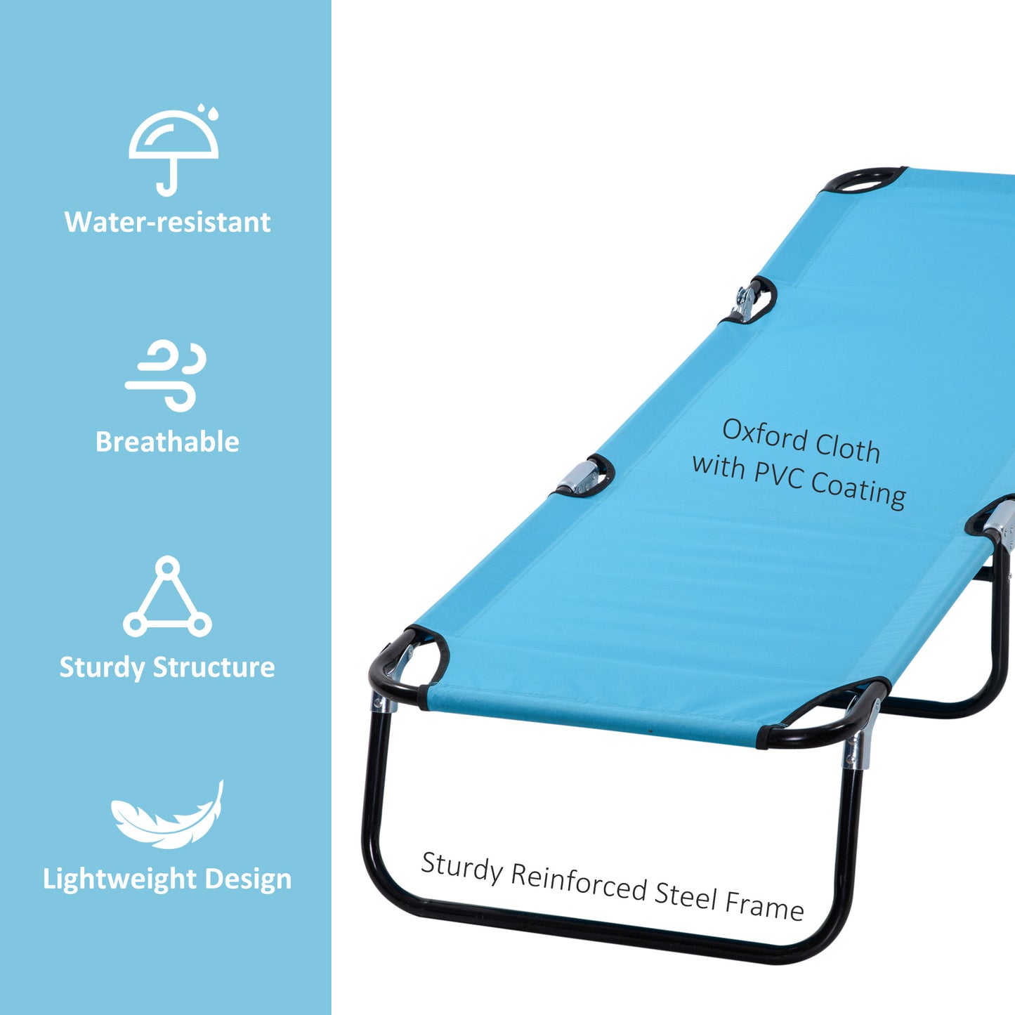 Garden Sun Lounger, with Five-Position Back
