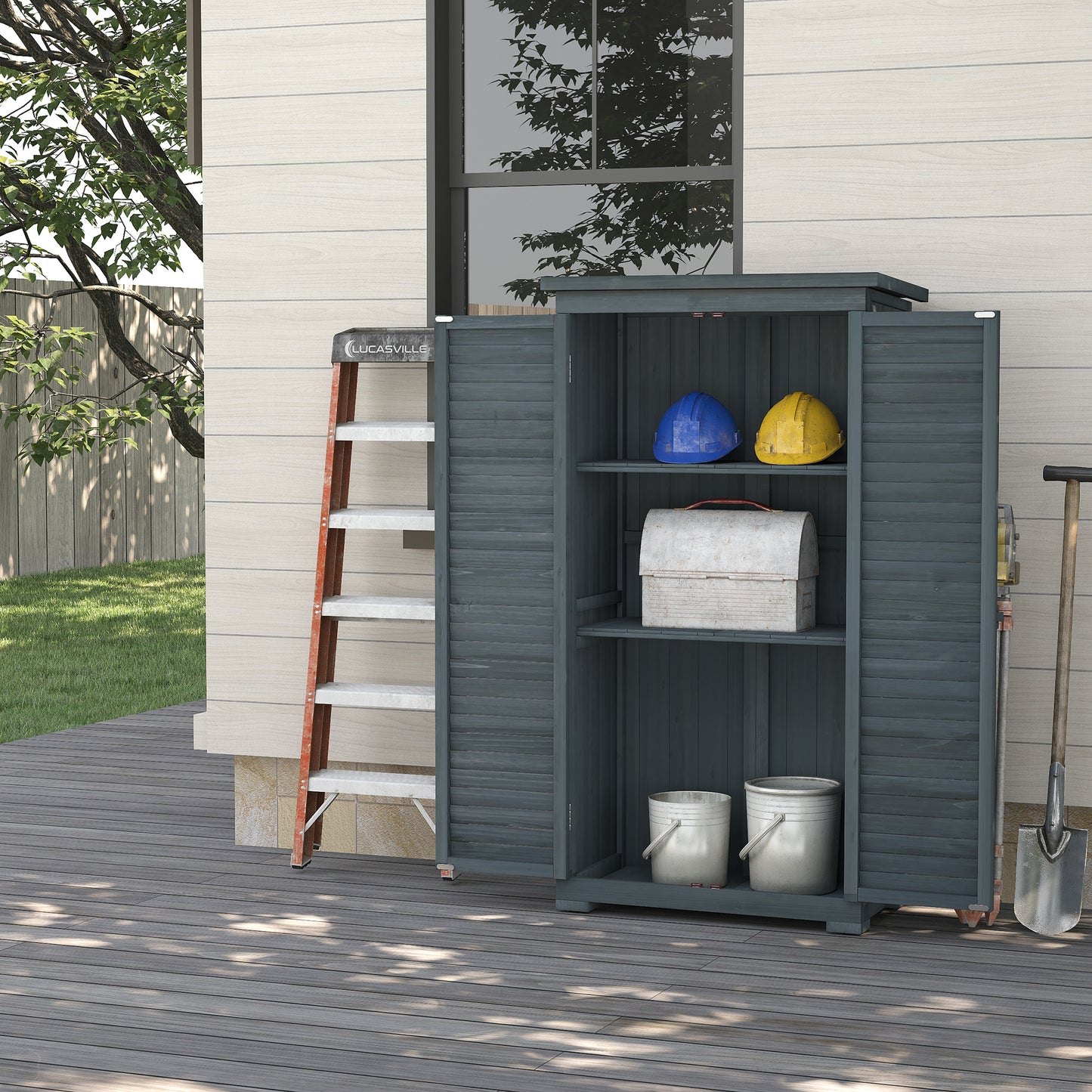 39.5 x 79cm Fir Wood Garden Shed