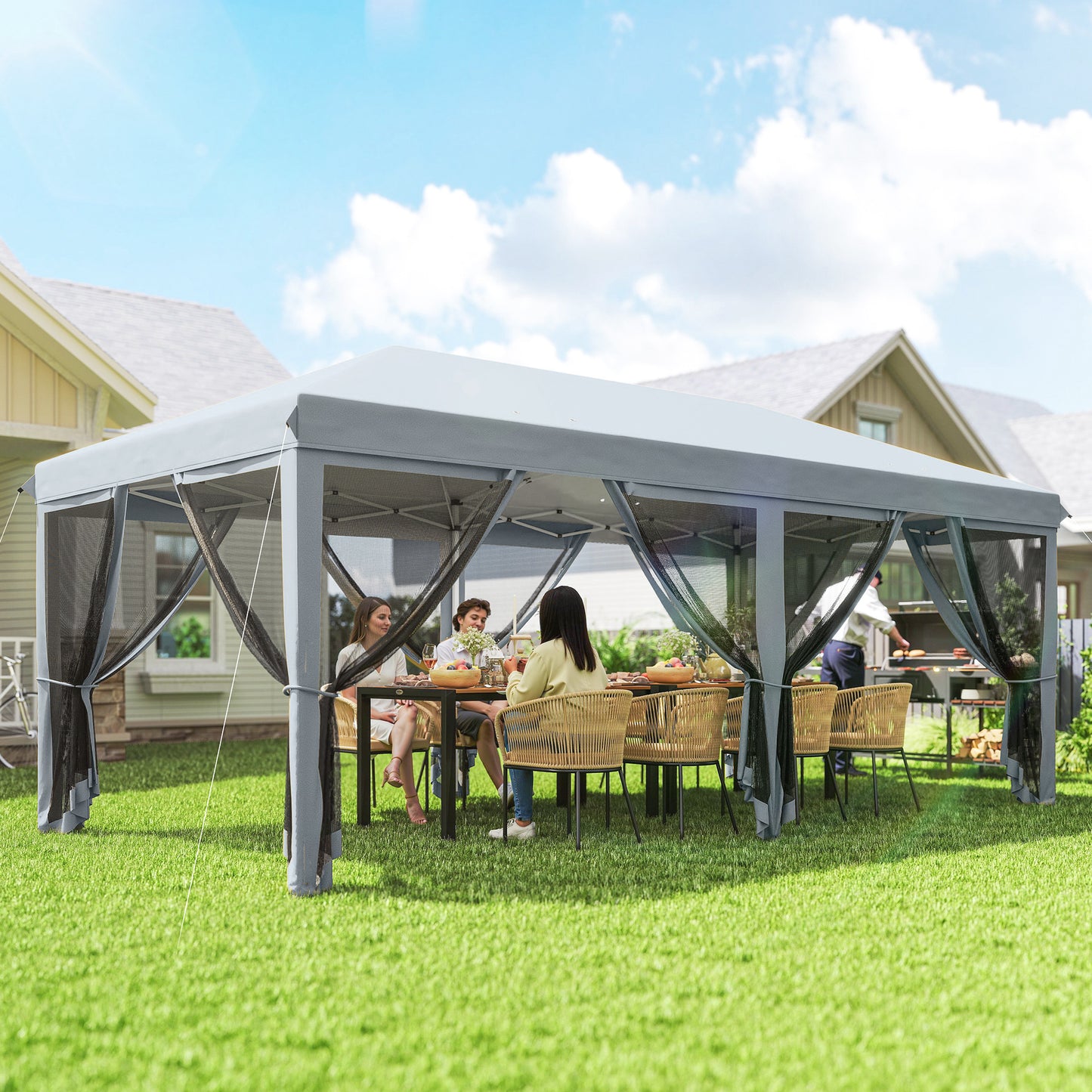 3 x 6m Pop Up Gazebo, Outdoor Canopy Shelter