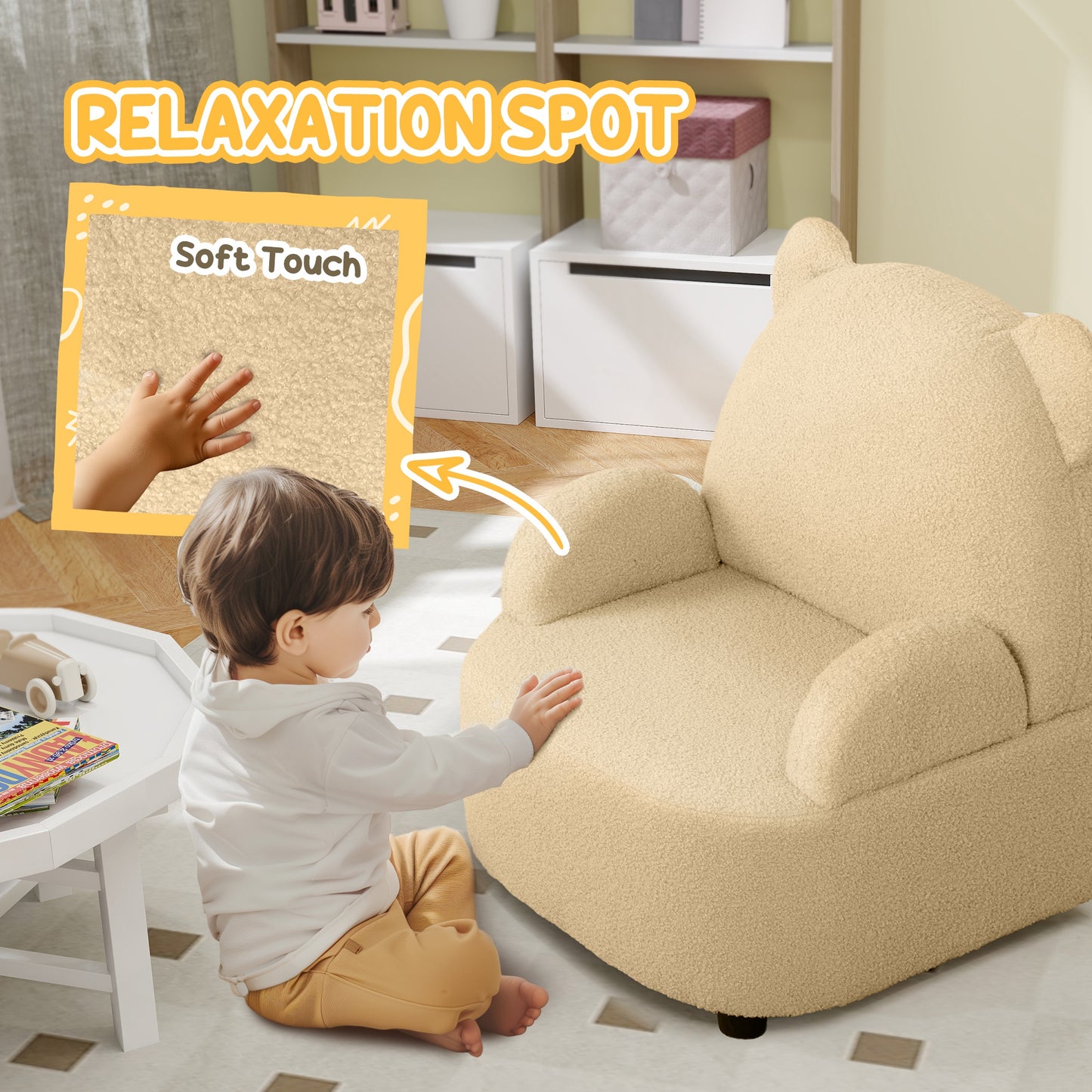 Kids Armchair, Bear Shaped Toddler Chair