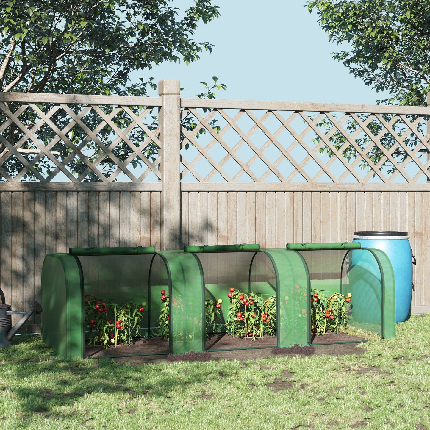 Mini Greenhouse, Small Polytunnel Green House with Zipped Doors (2)