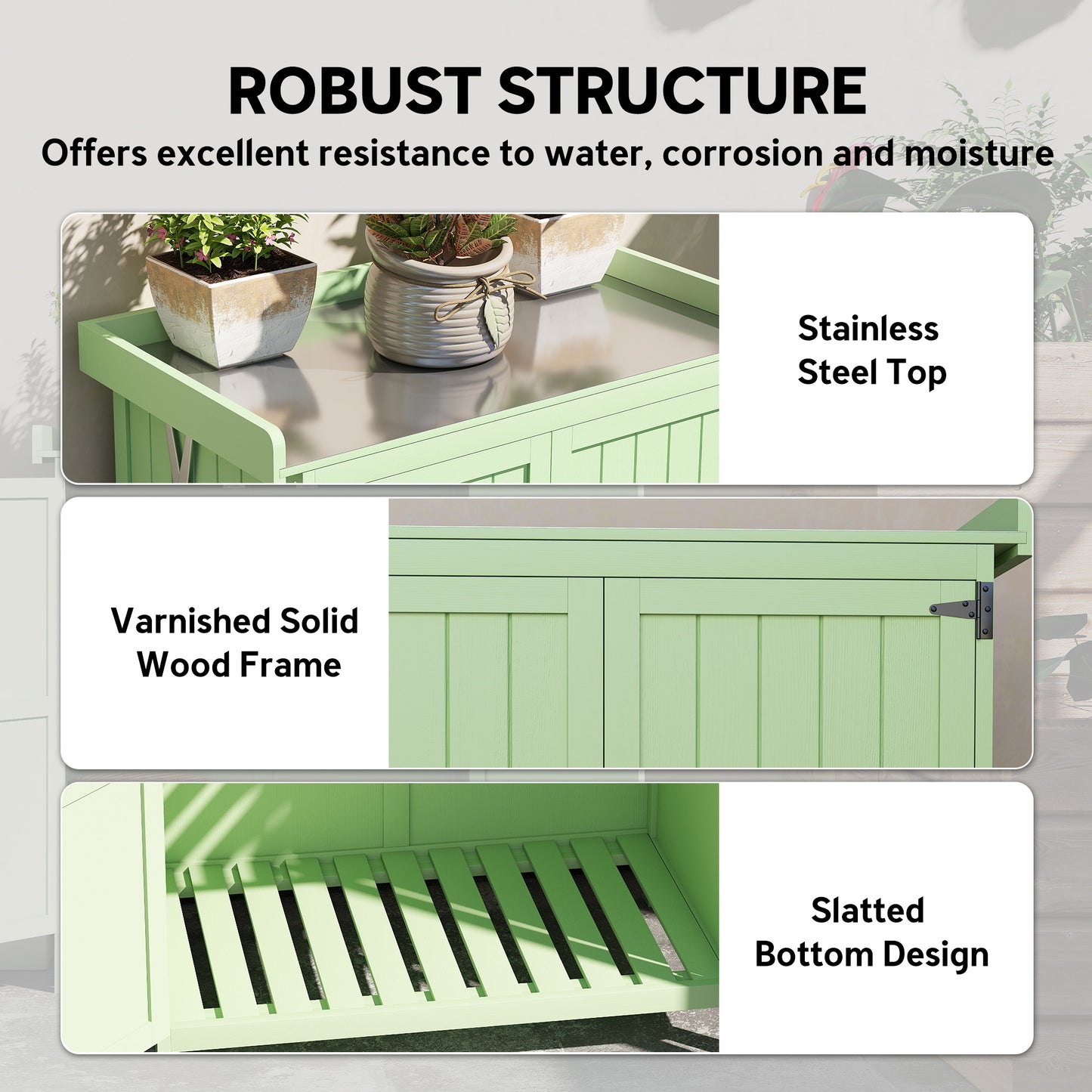 Wooden Garden Shed, Garden Tool Storage Shed with Hinged Roof