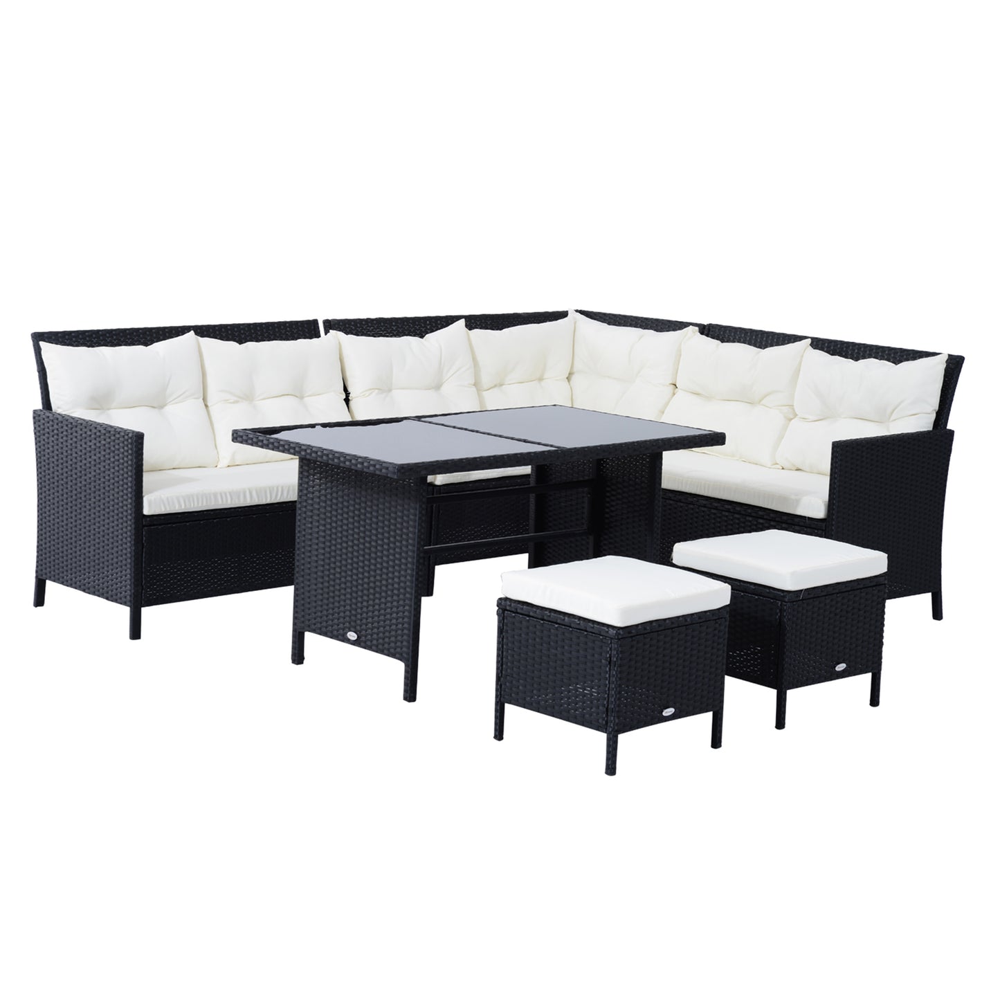 8-Seater Garden Rattan Furniture Rattan Corner Dining Sofa Set