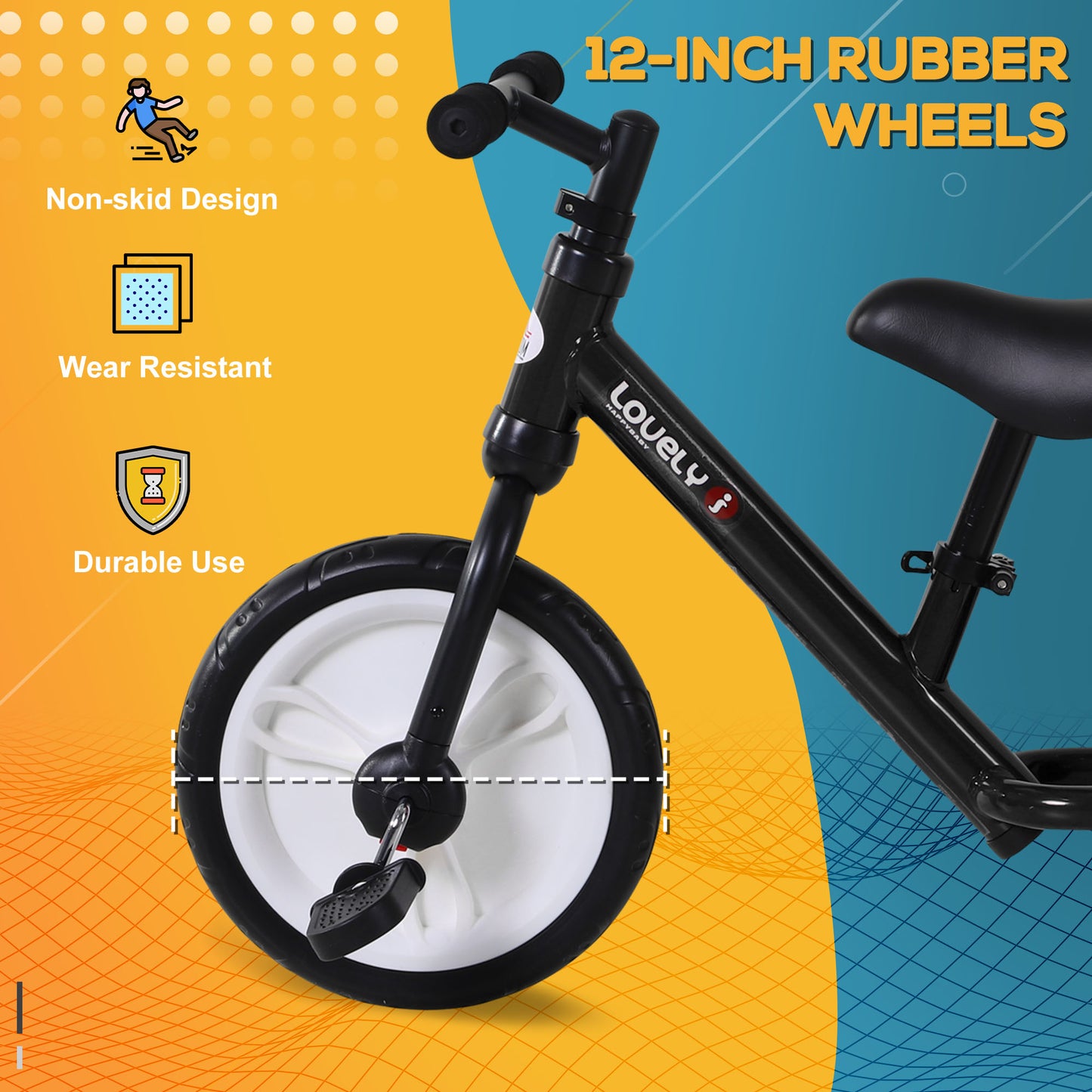 11 Inch Kids Balance Bike Training Pedal Bicycle W/ Removable