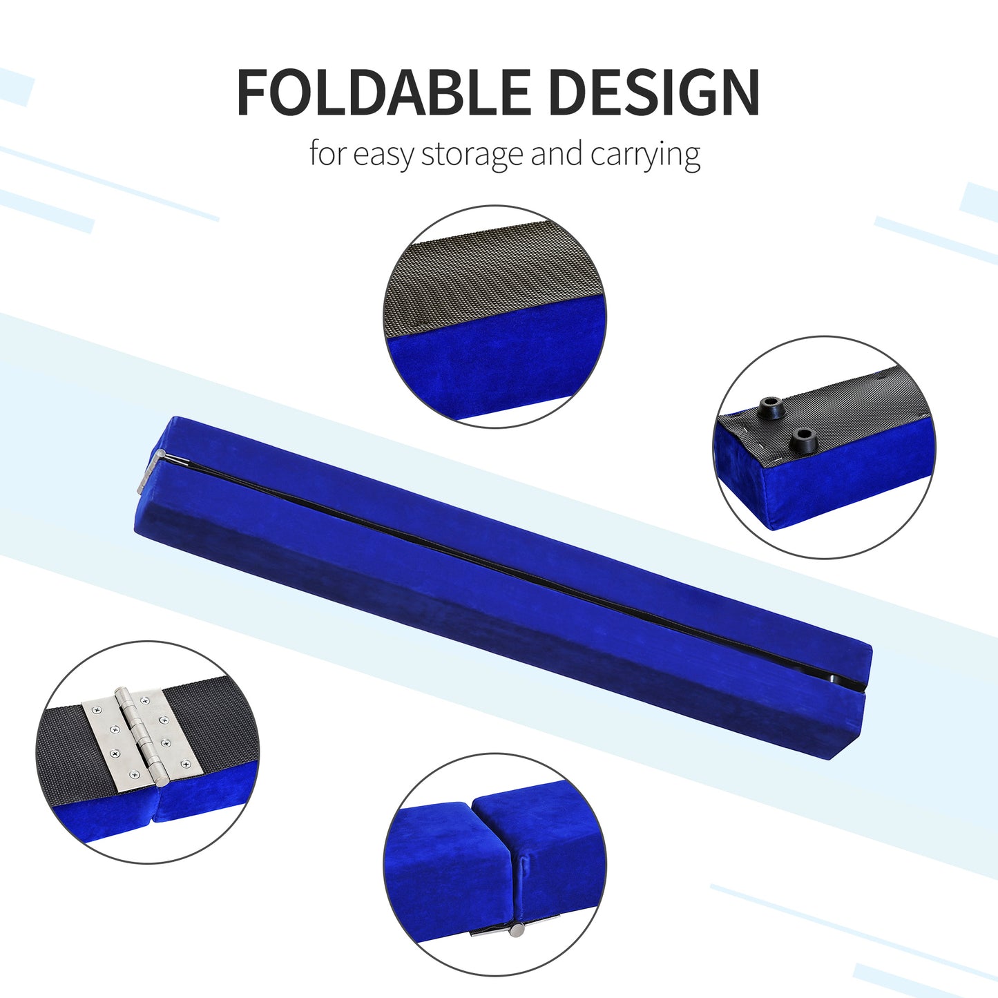 2.1M 7FT Gymnastics Folding Balance Beam Home Gym Training Exercise