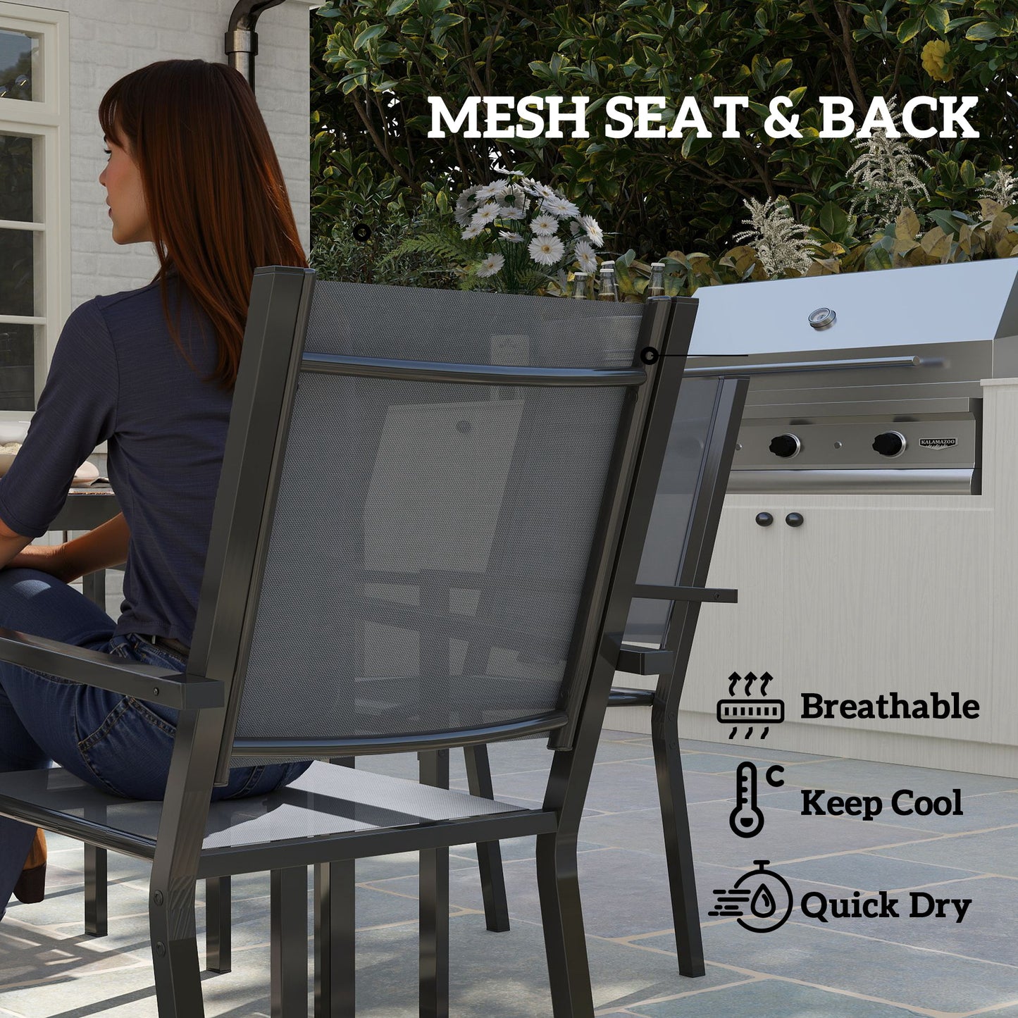 7 Piece Garden Dining Set, Outdoor Furniture Set