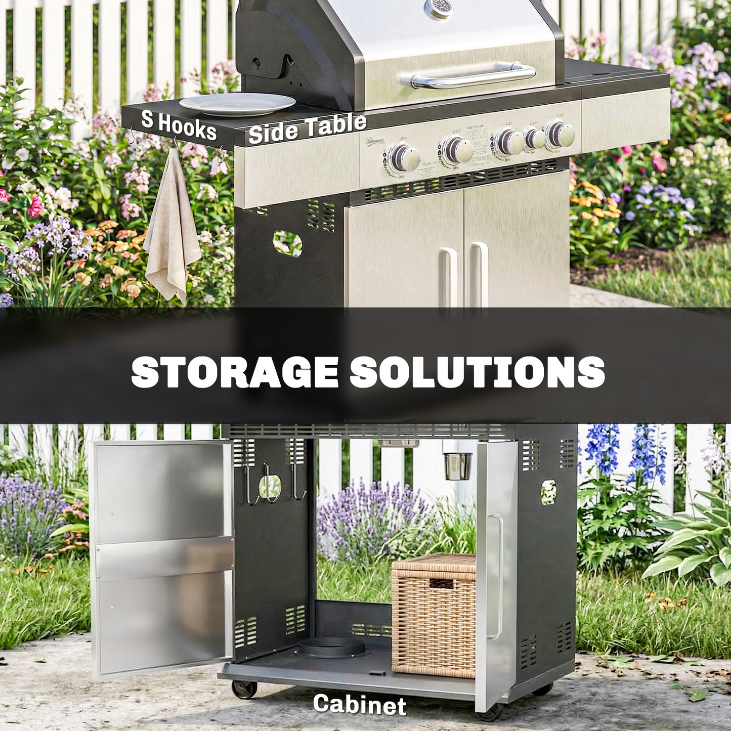 4+1 Burner Gas BBQ Grill, Portable Gas Barbecue Grill (1)