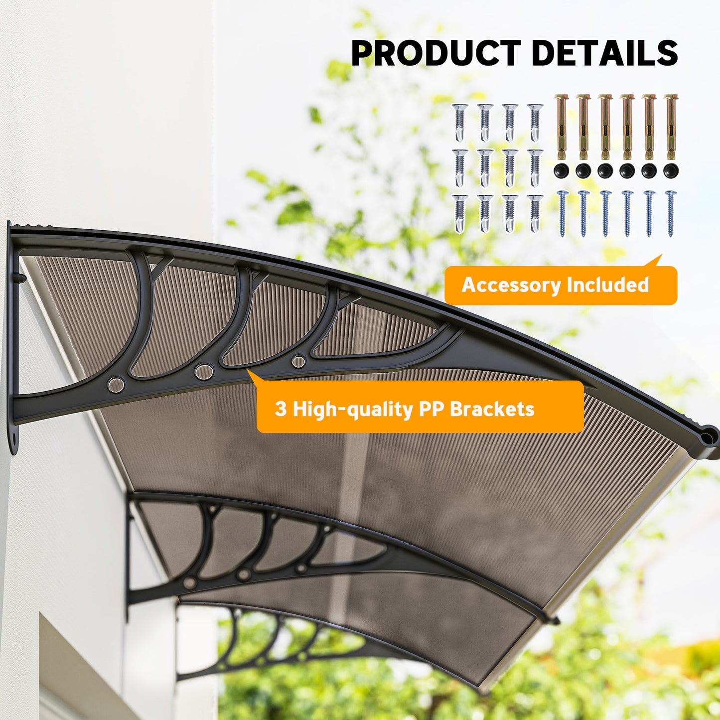 Front Door Canopy, Waterproof Outdoor Awning